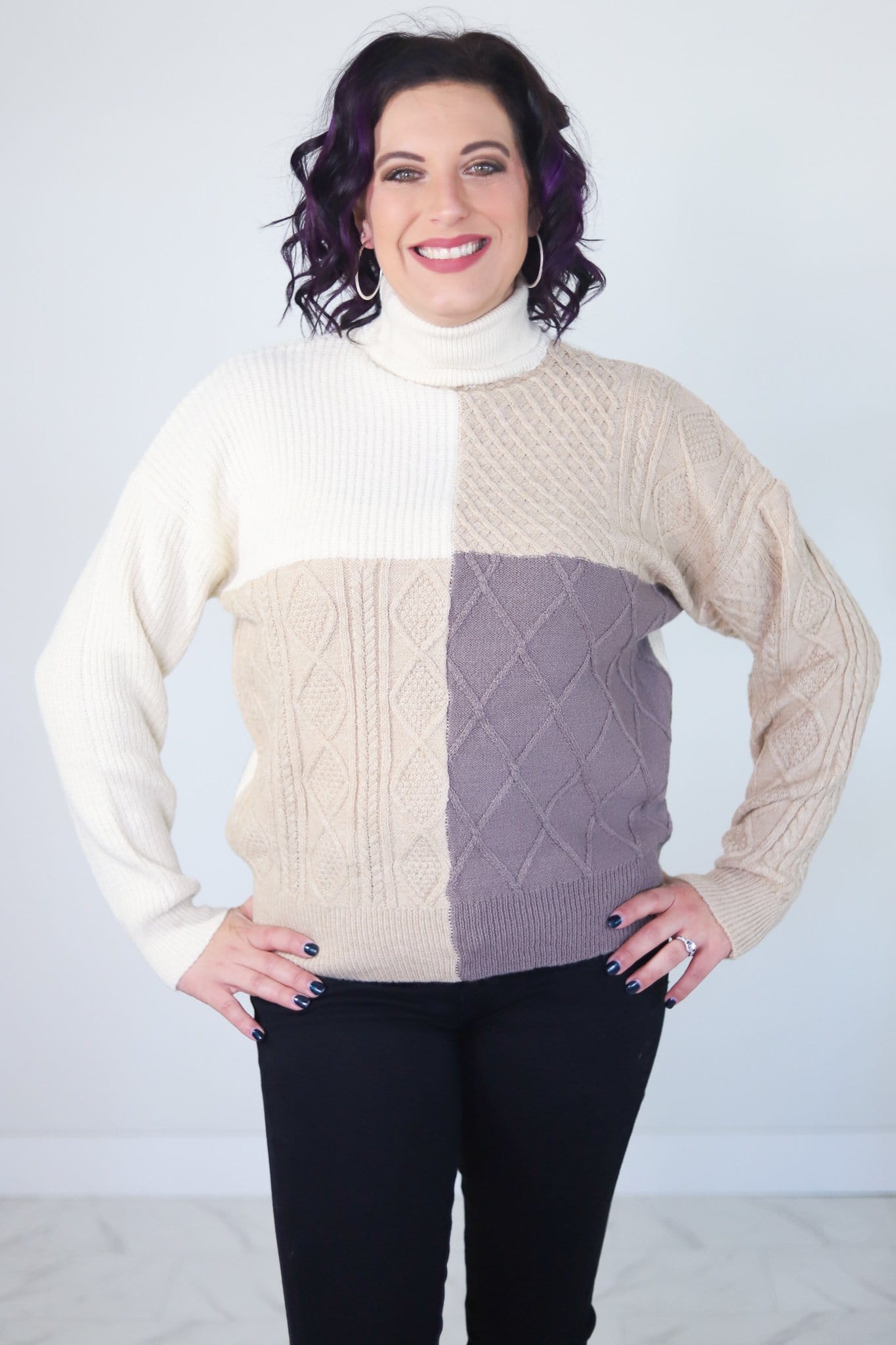 Mocha Multi Colorblock Sweater