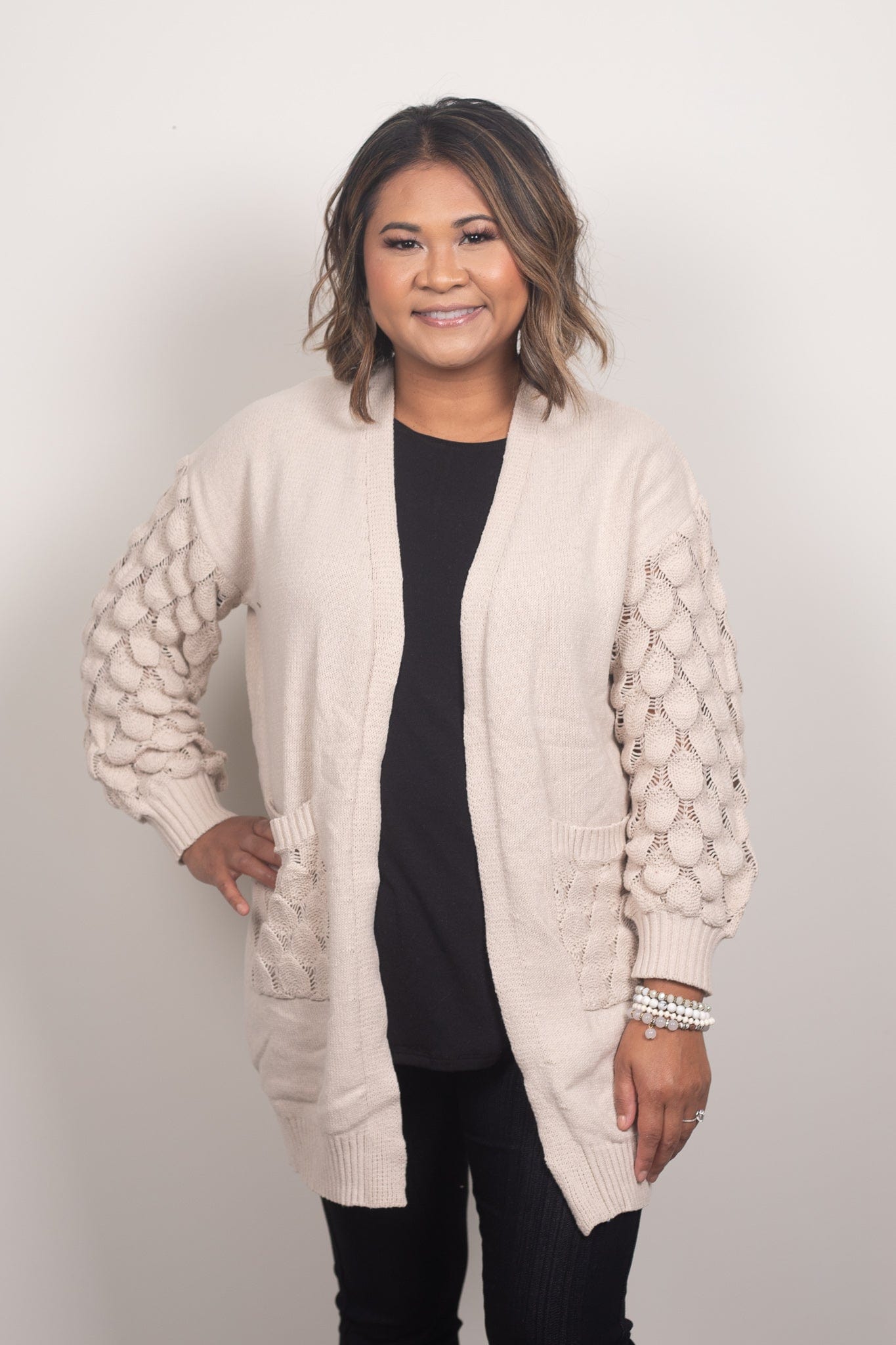 Beige Scale Pattern Sweater