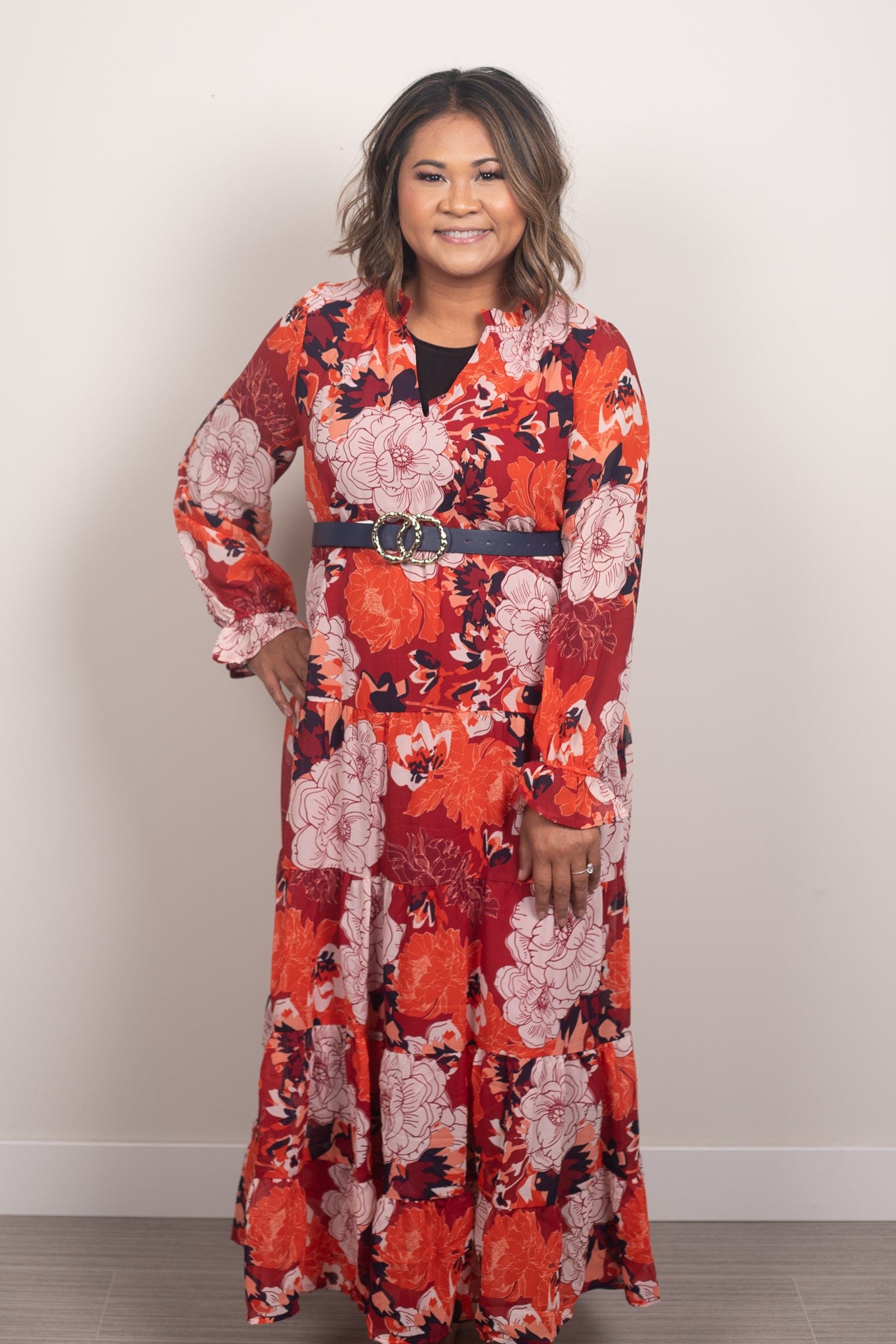 Red Floral Simone Maxi Dress