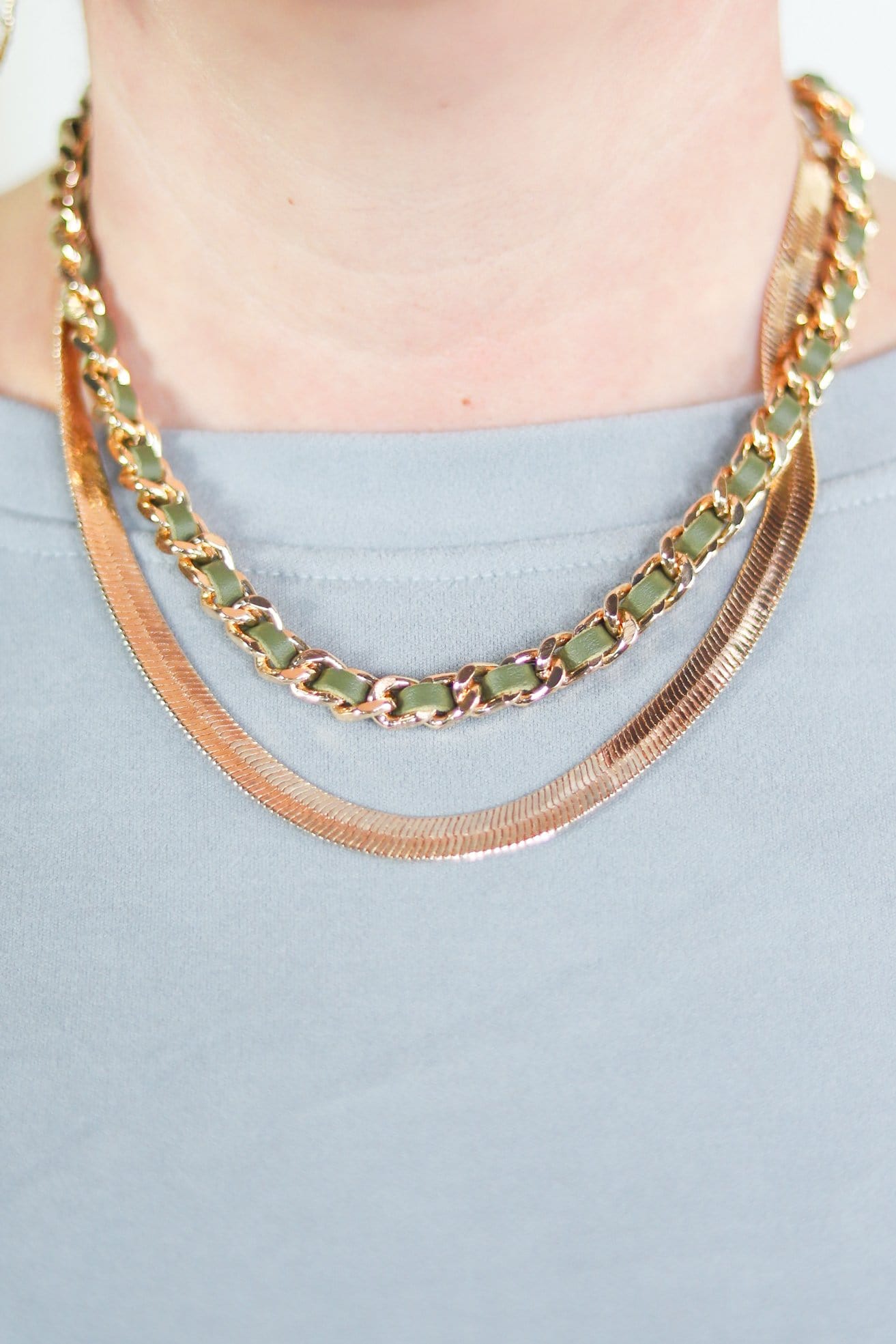 Chain with Leather Detail