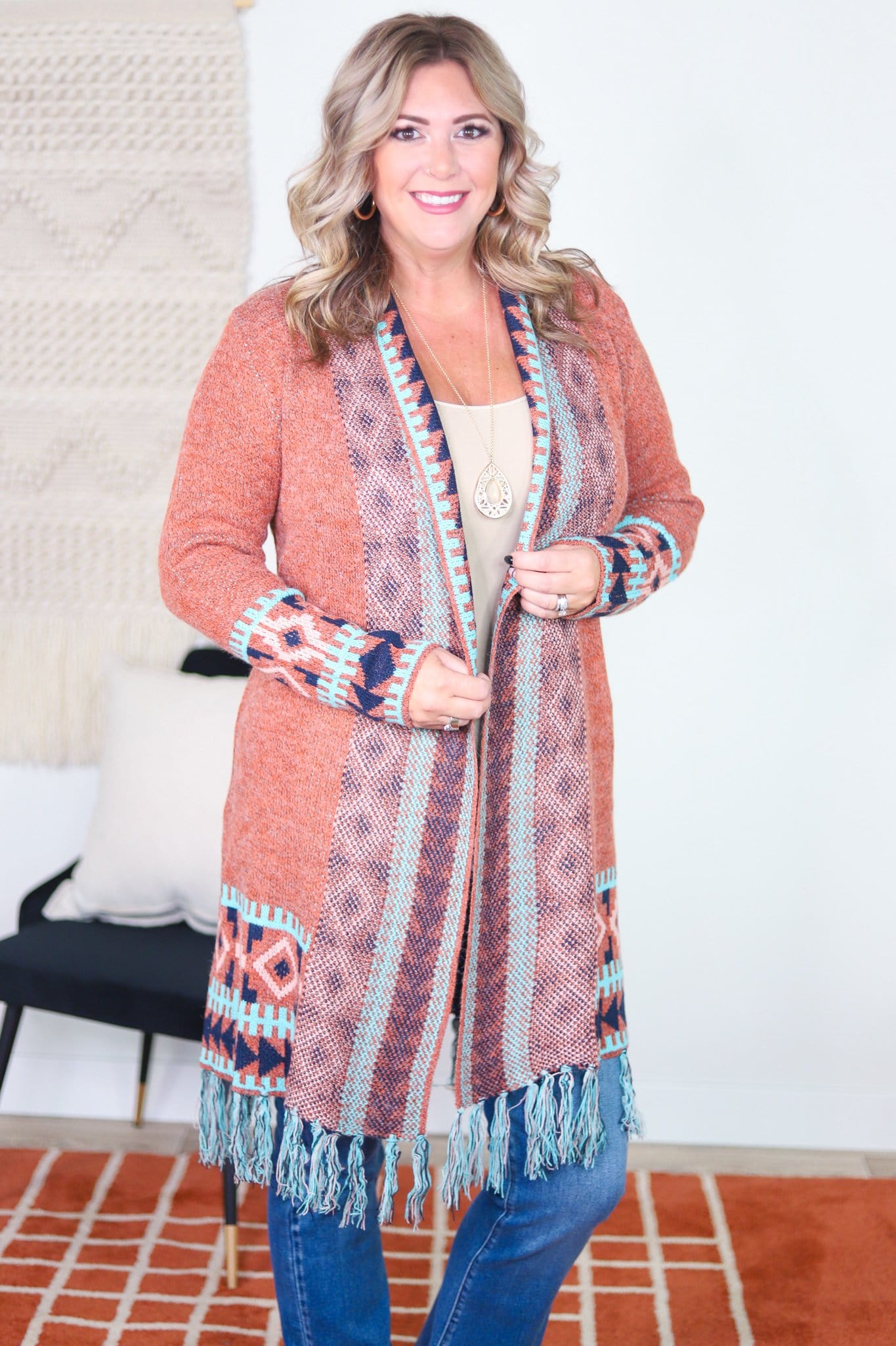 Inca Tribal Fringe Cardigan