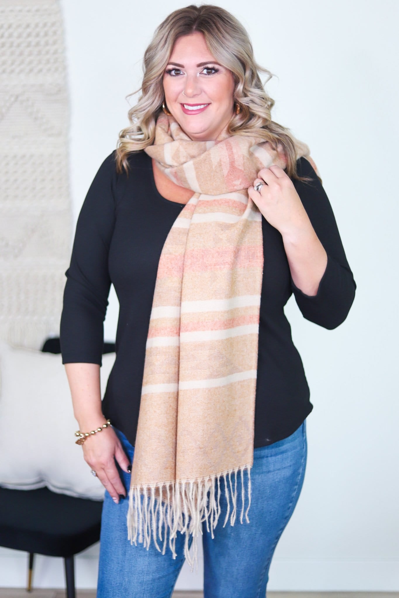 Western Pattern Woven Scarf