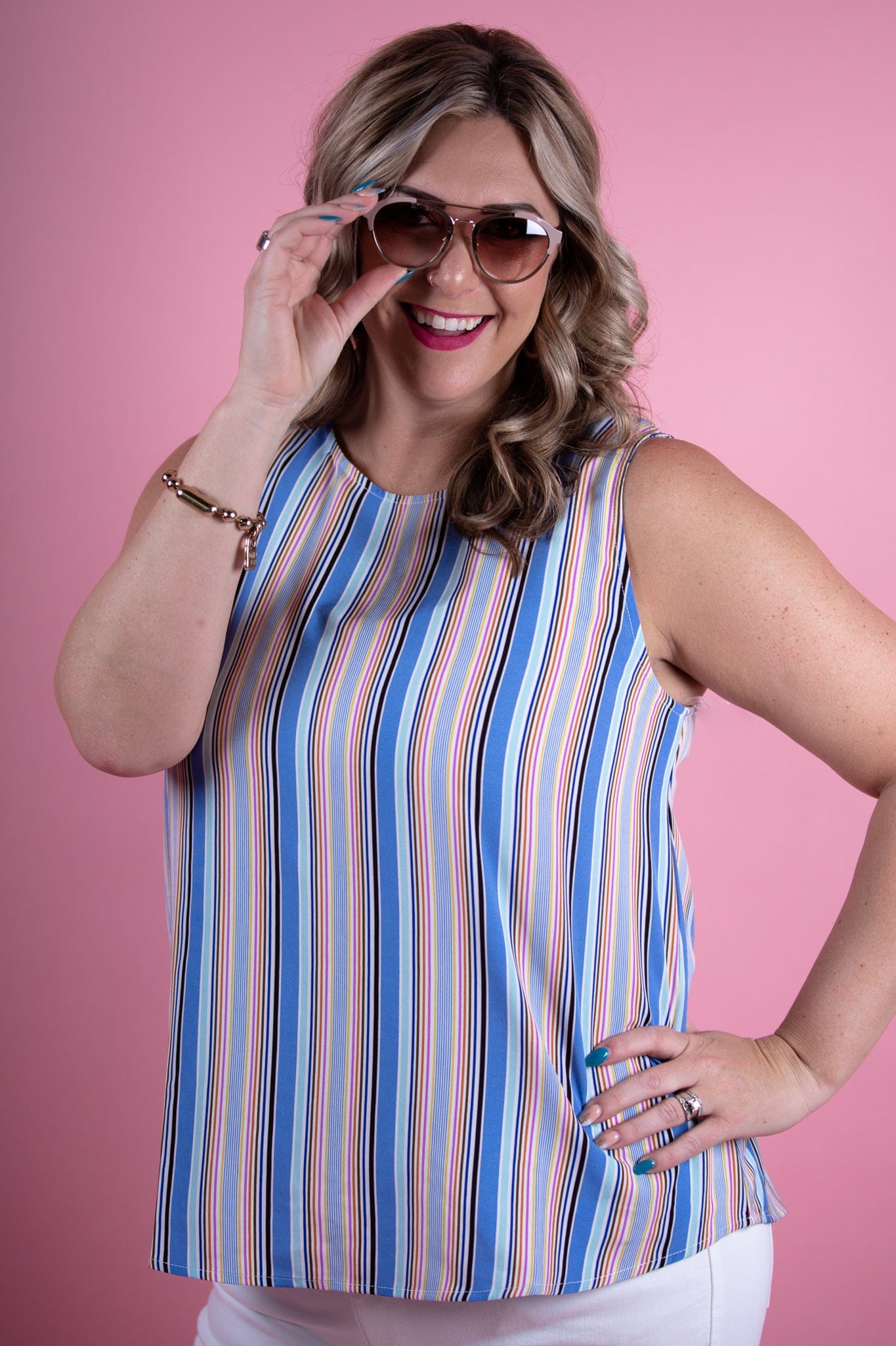 Ocean Striped Keyhole Tank