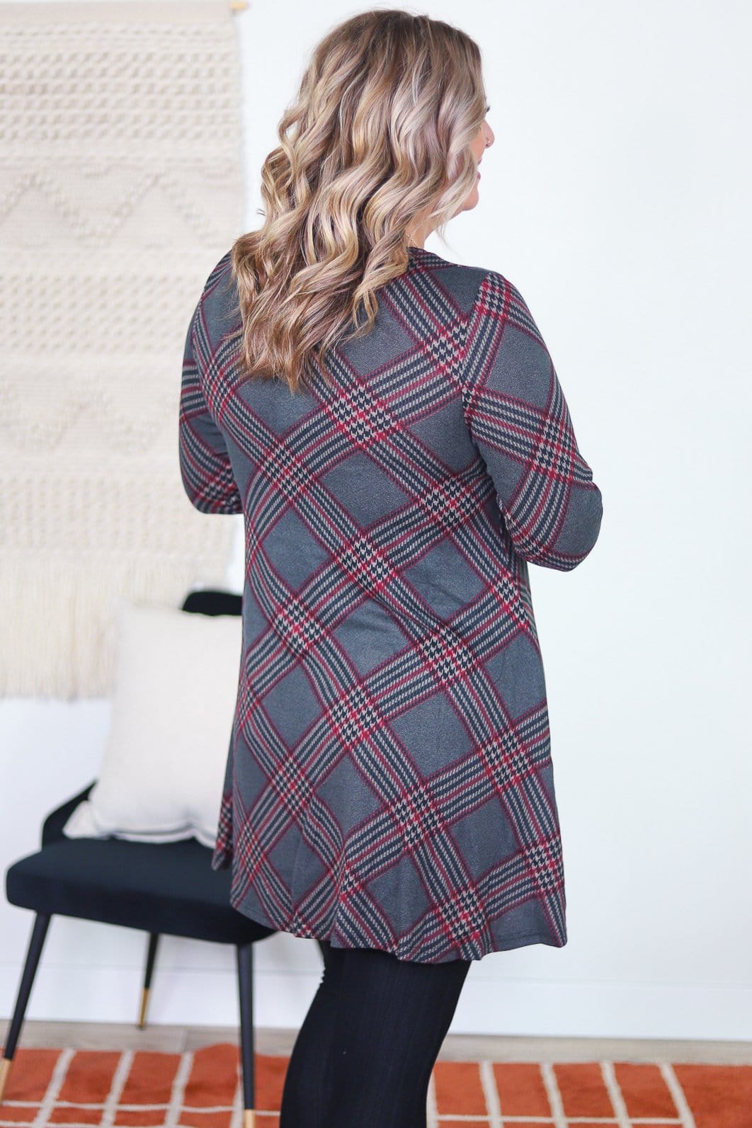 Plaid A-Line Sweater Dress