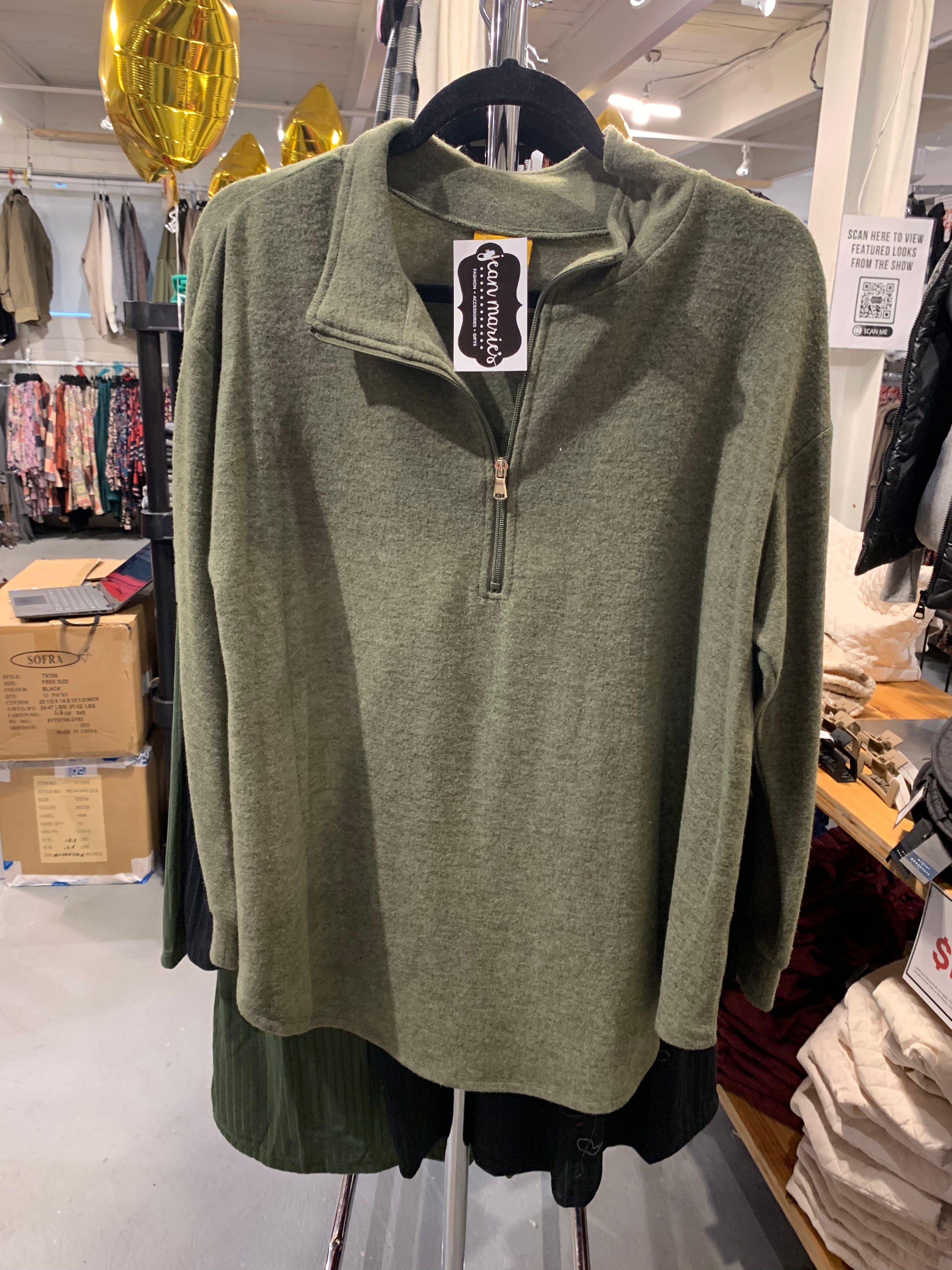 Green Marled Longsleeve Top