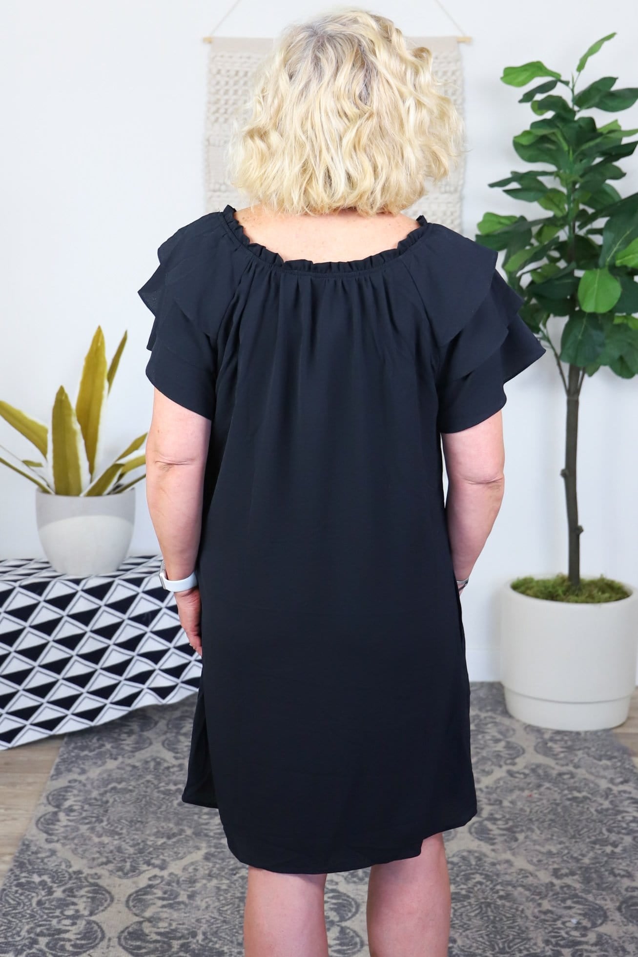 Layered Flutter Sleeve Dress