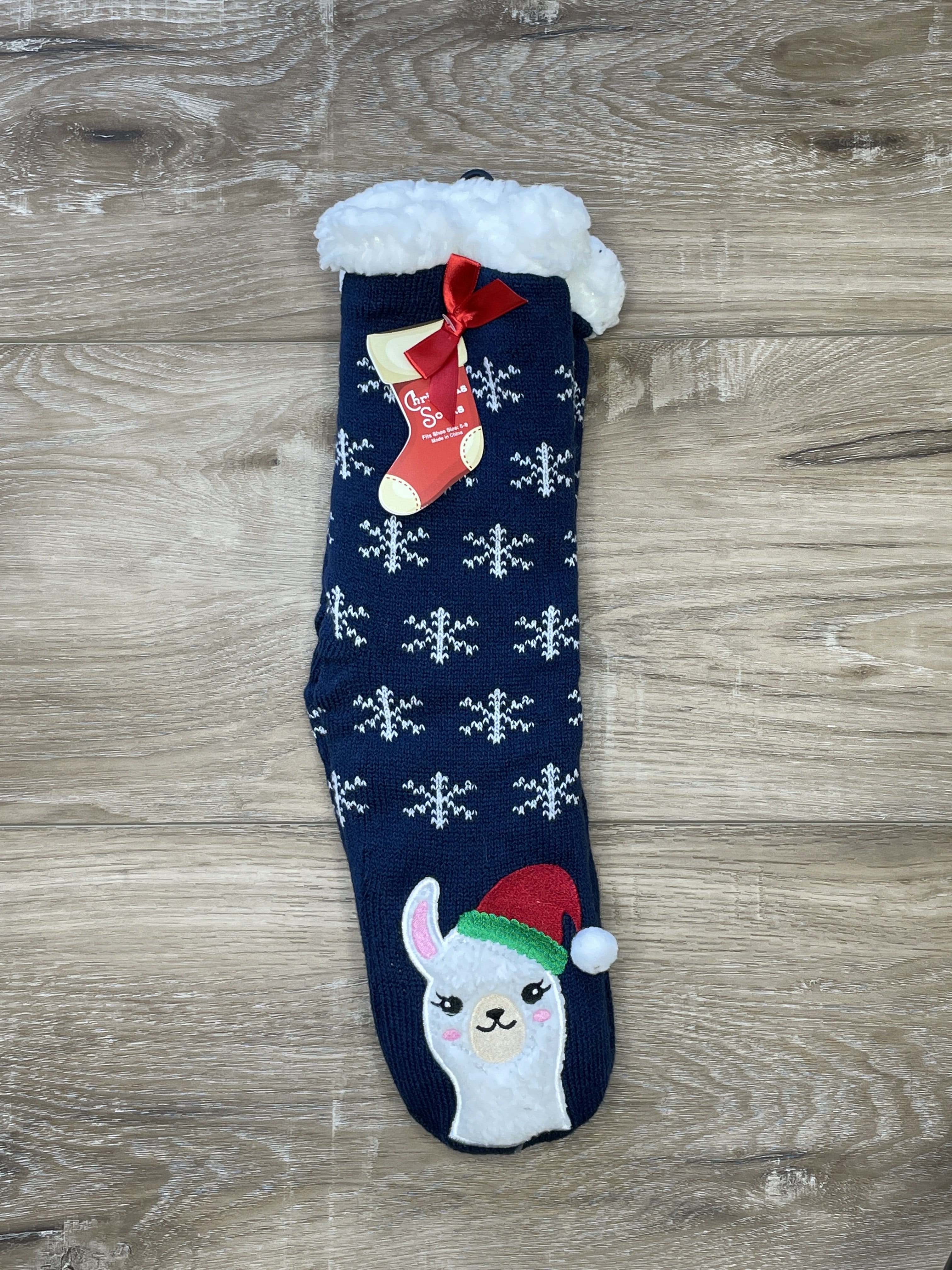 Christmas Knit Sherpa Slipper Sock