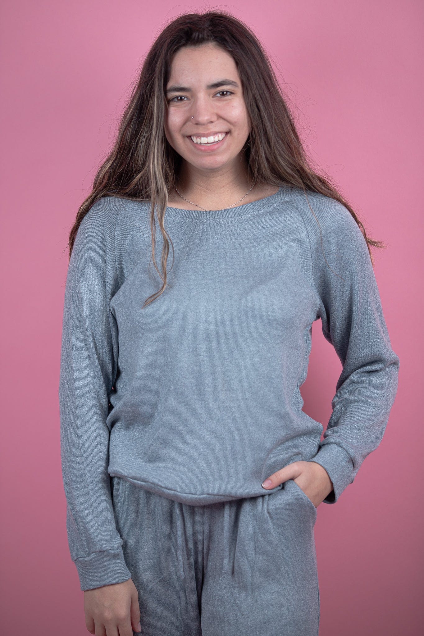 Solid Knit Pullover Sweater