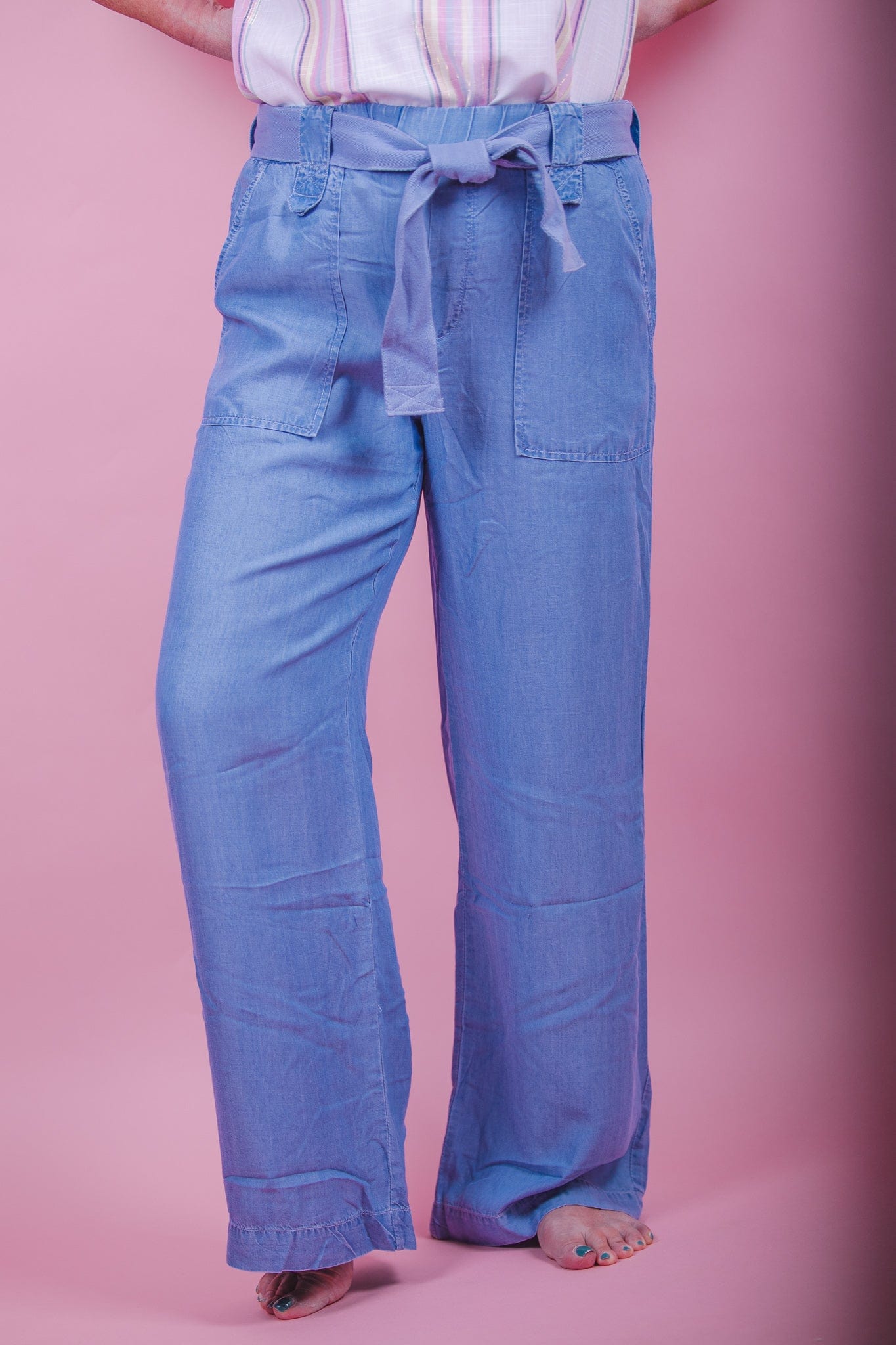 Chambray Wide Leg Pant