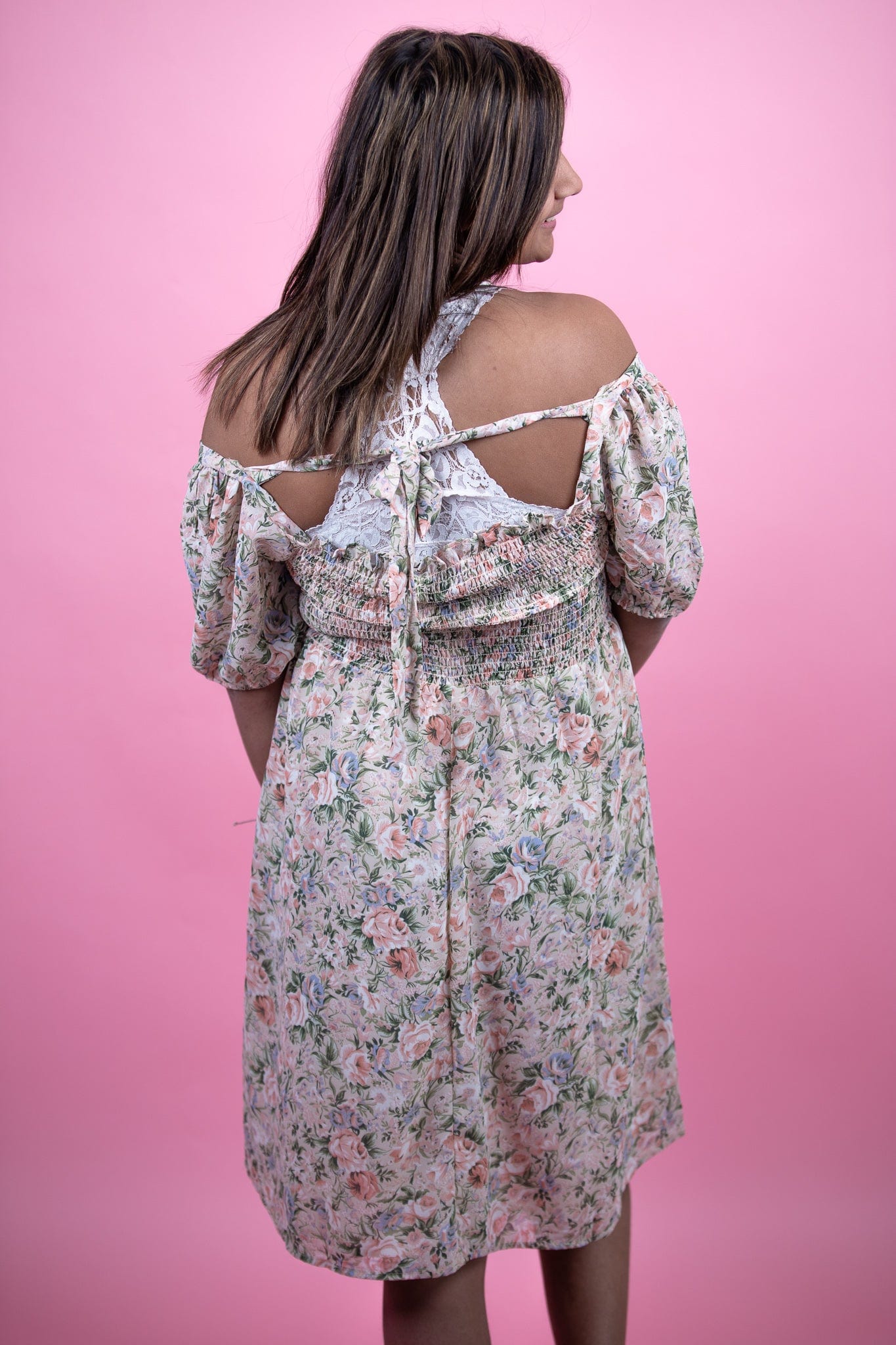 Smocked Ditsy Floral Dress