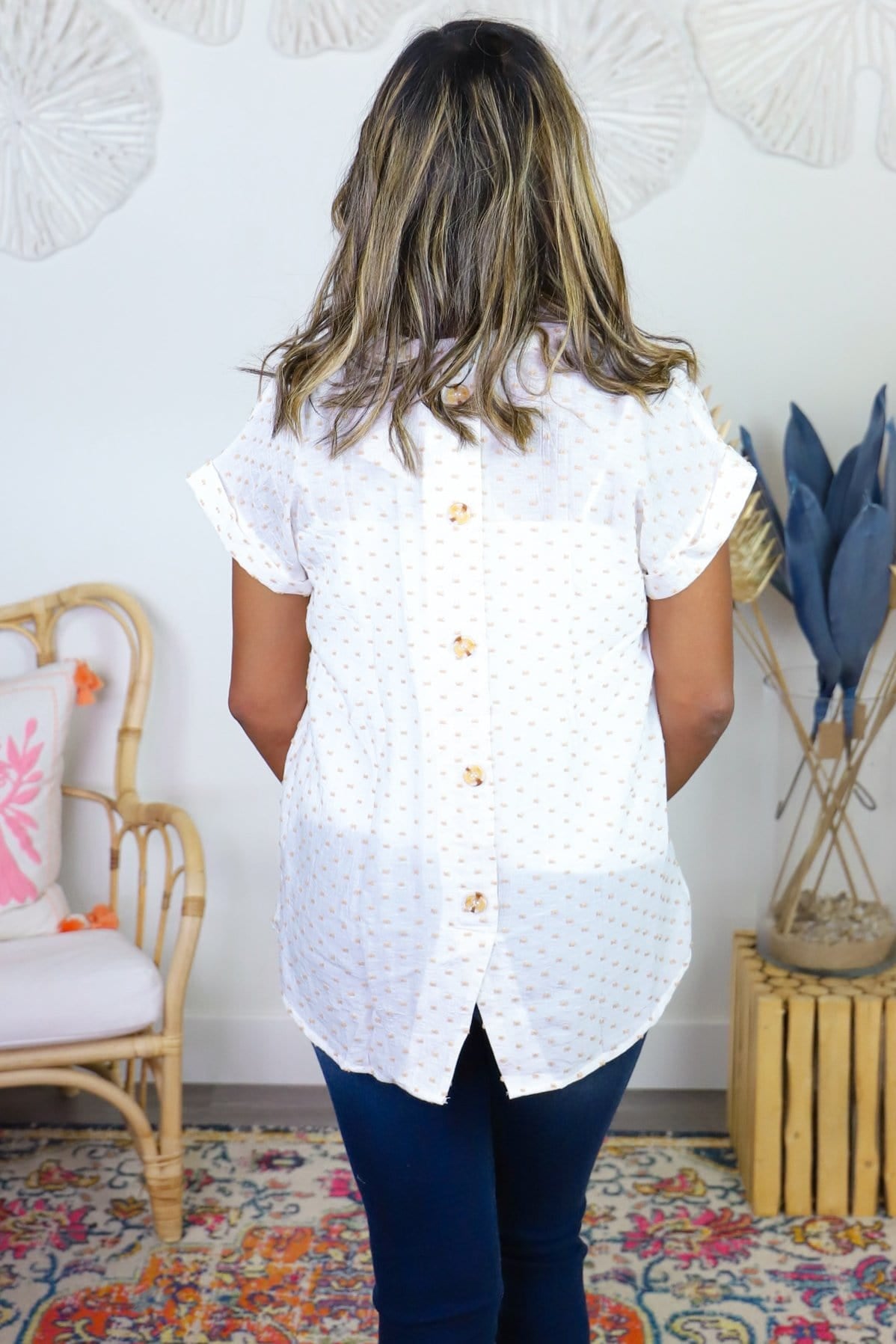 Tiny Bow Texture Blouse