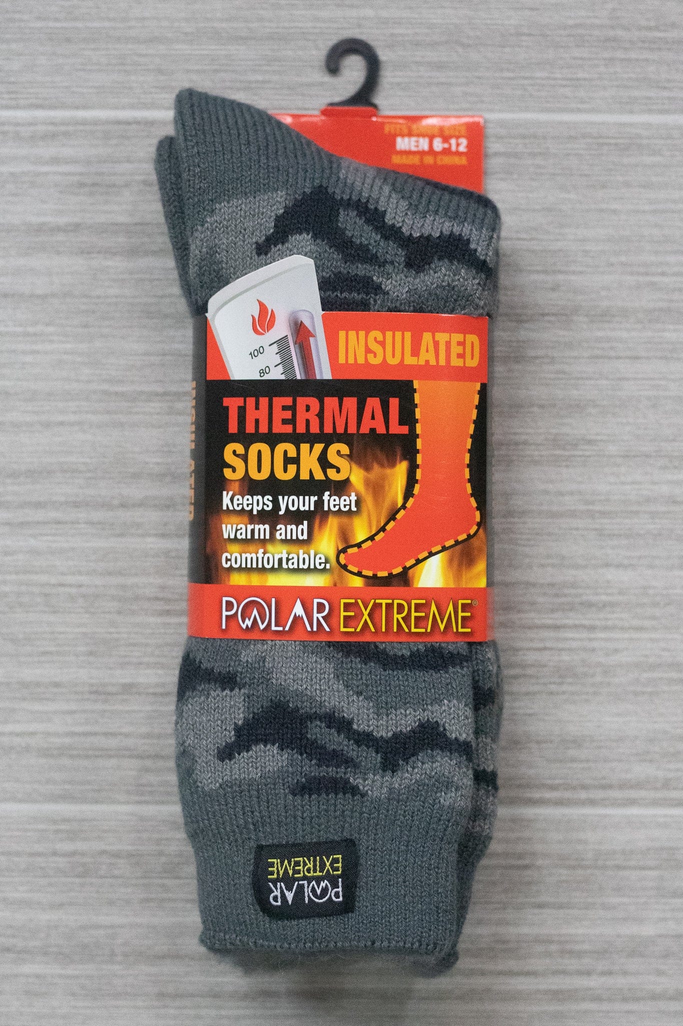 Polar Extreme Heat Men's Grey Camo Sock