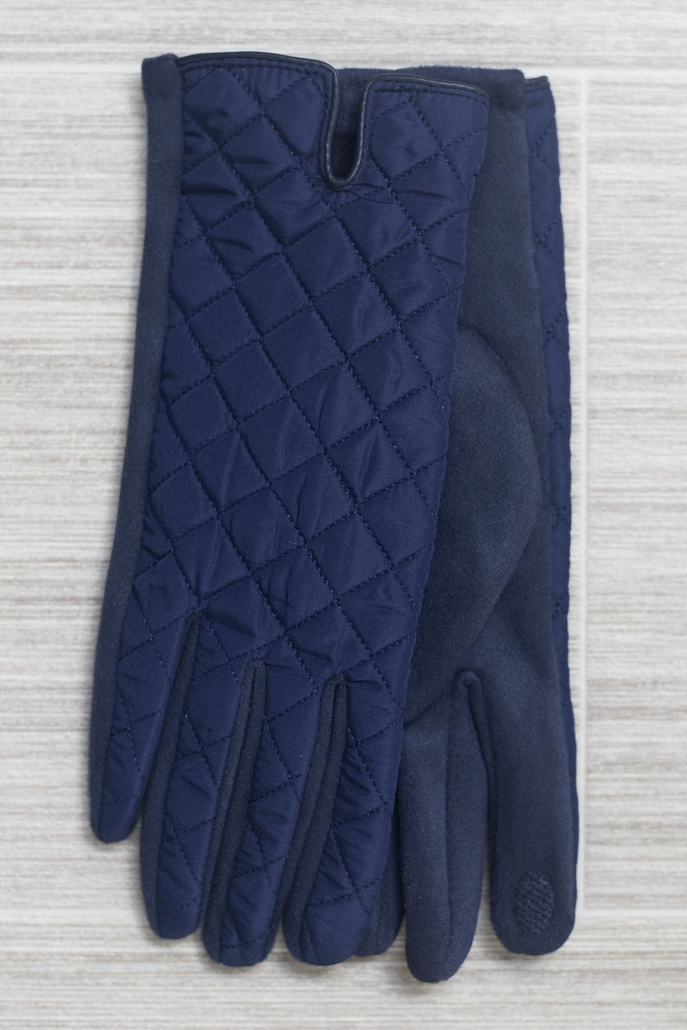 Navy Quilted Gloves