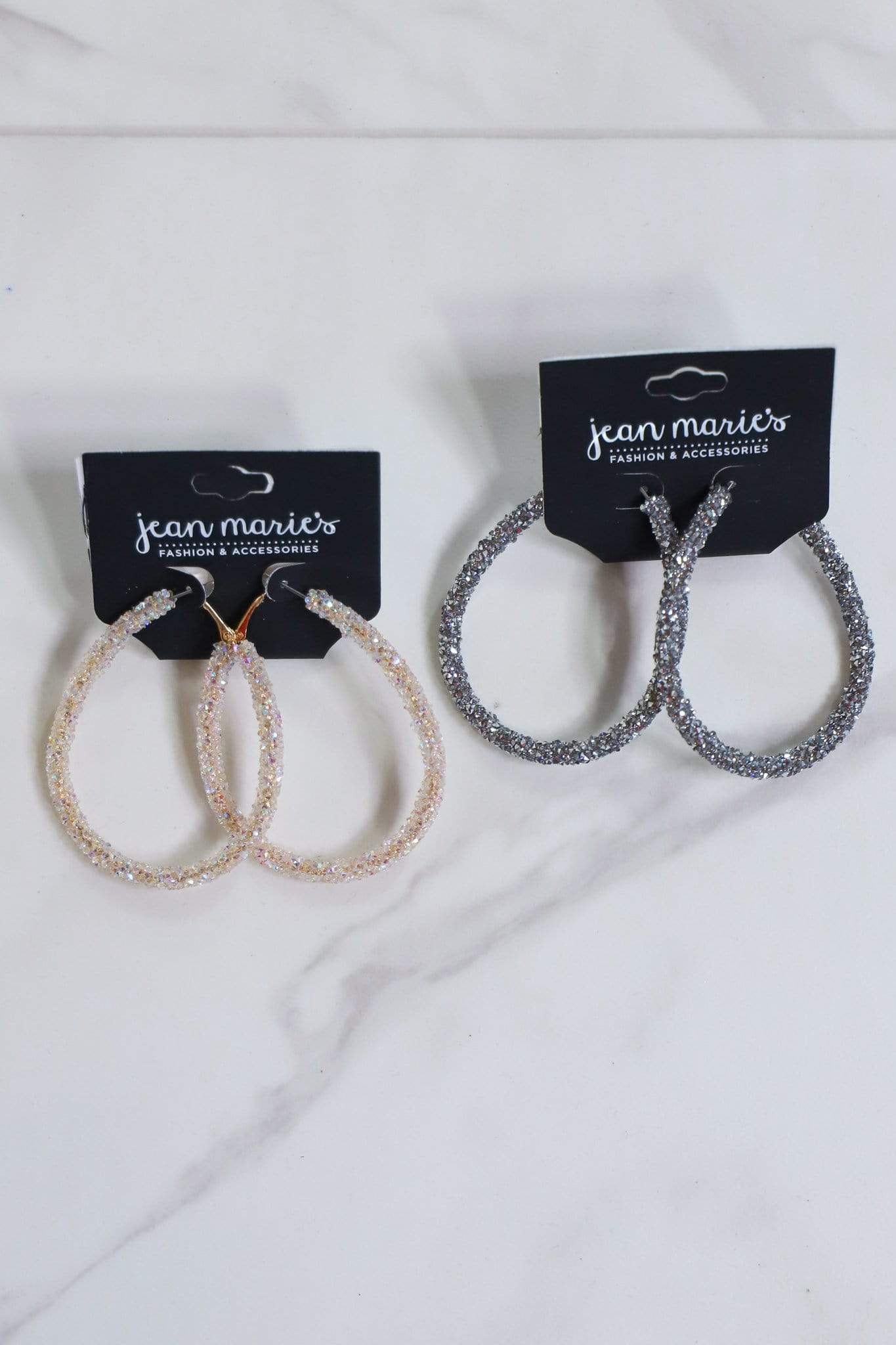 sparkly hoop earrings