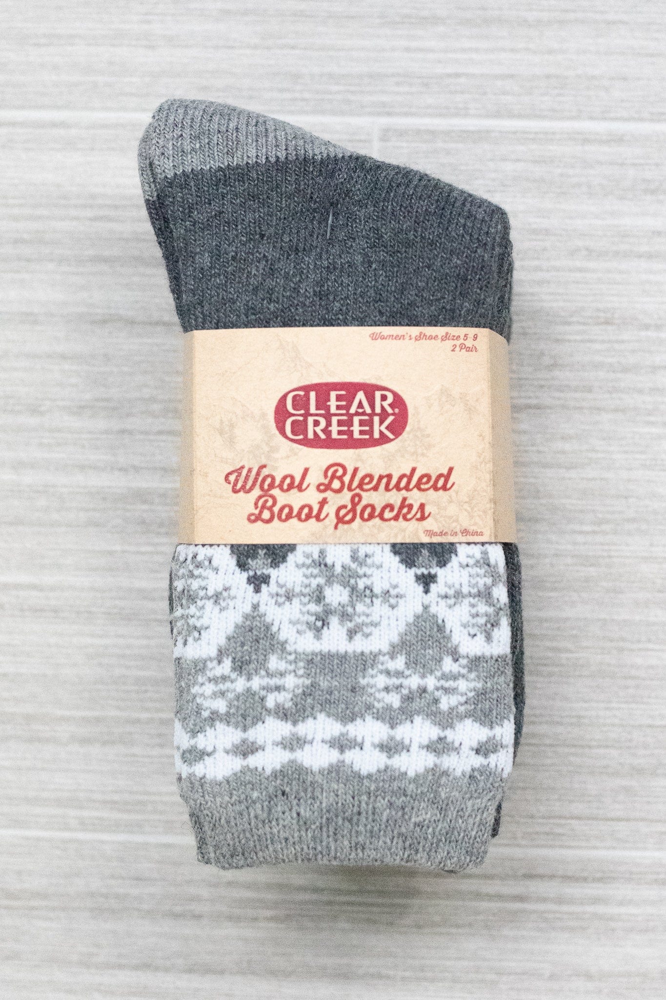 Clear Creek Women's Fairisle & Solid Crew Socks
