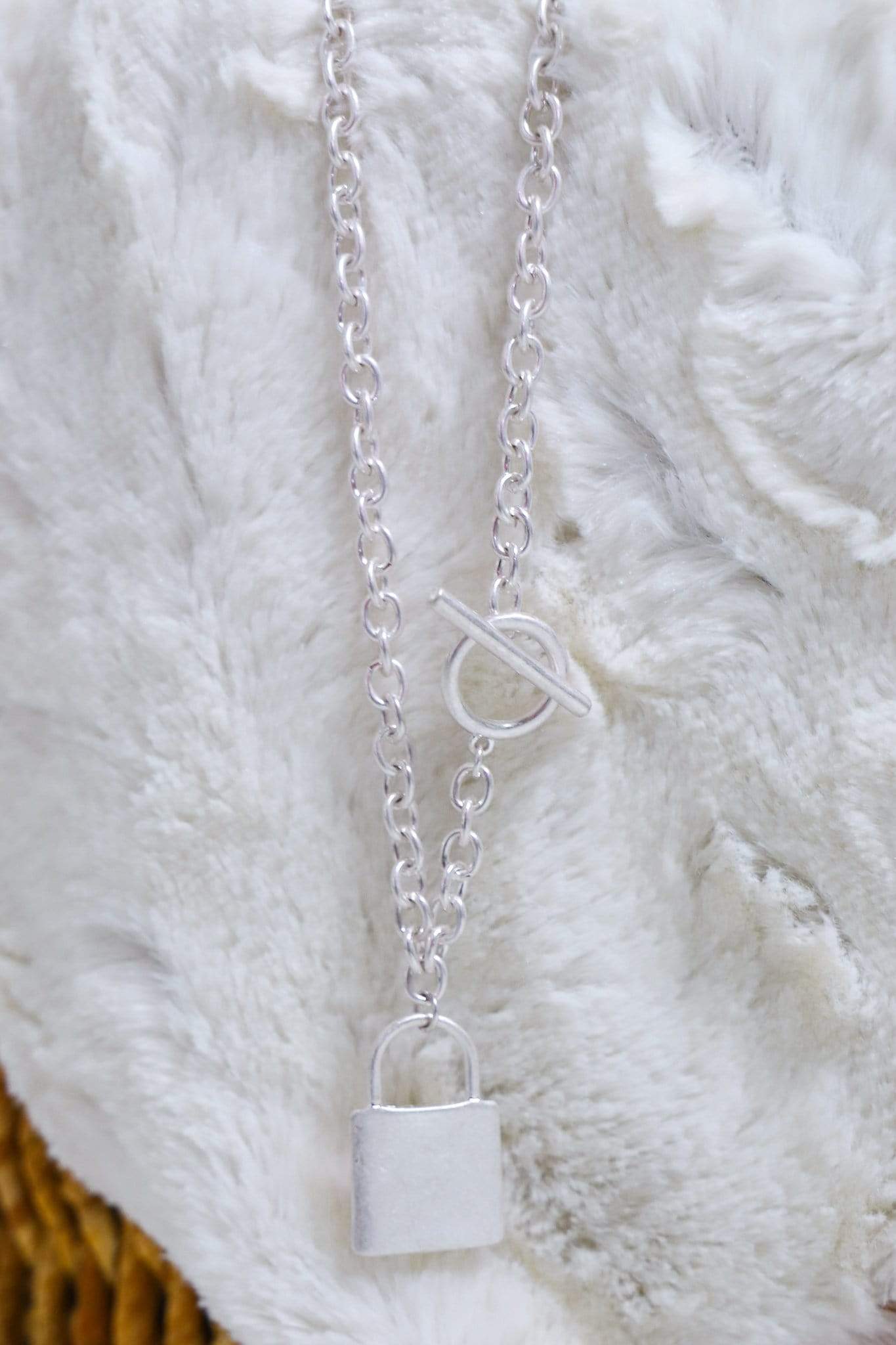 silver lock necklace