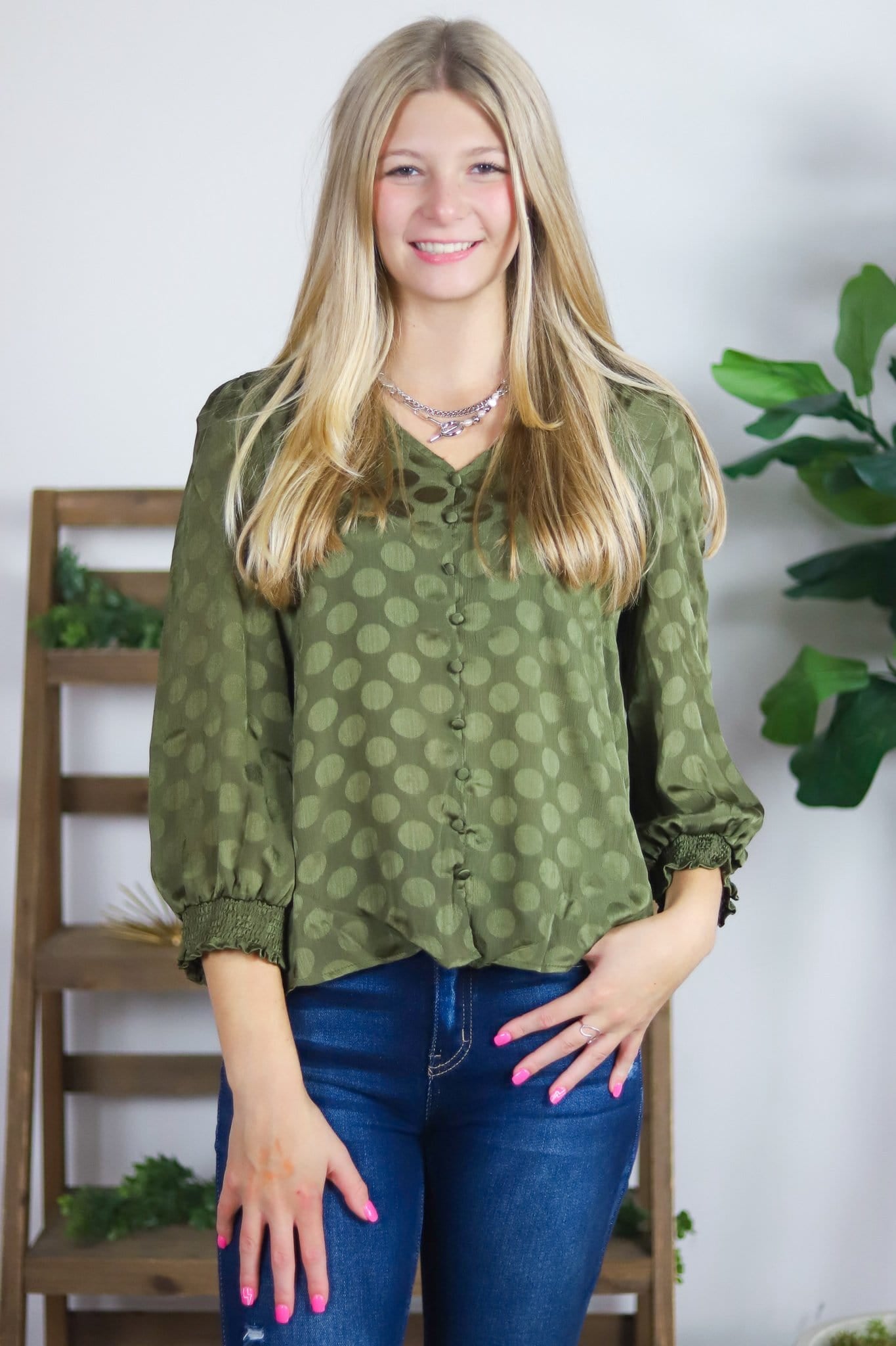 Polka Dot Shine Blouse