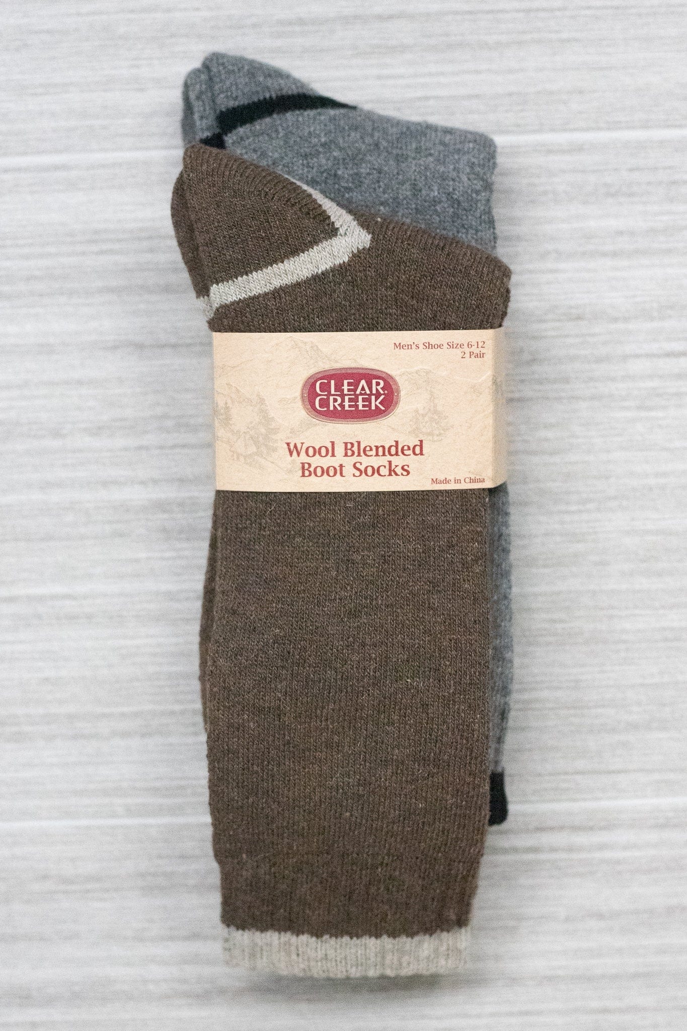 Brown & Gray Wool Blend Socks