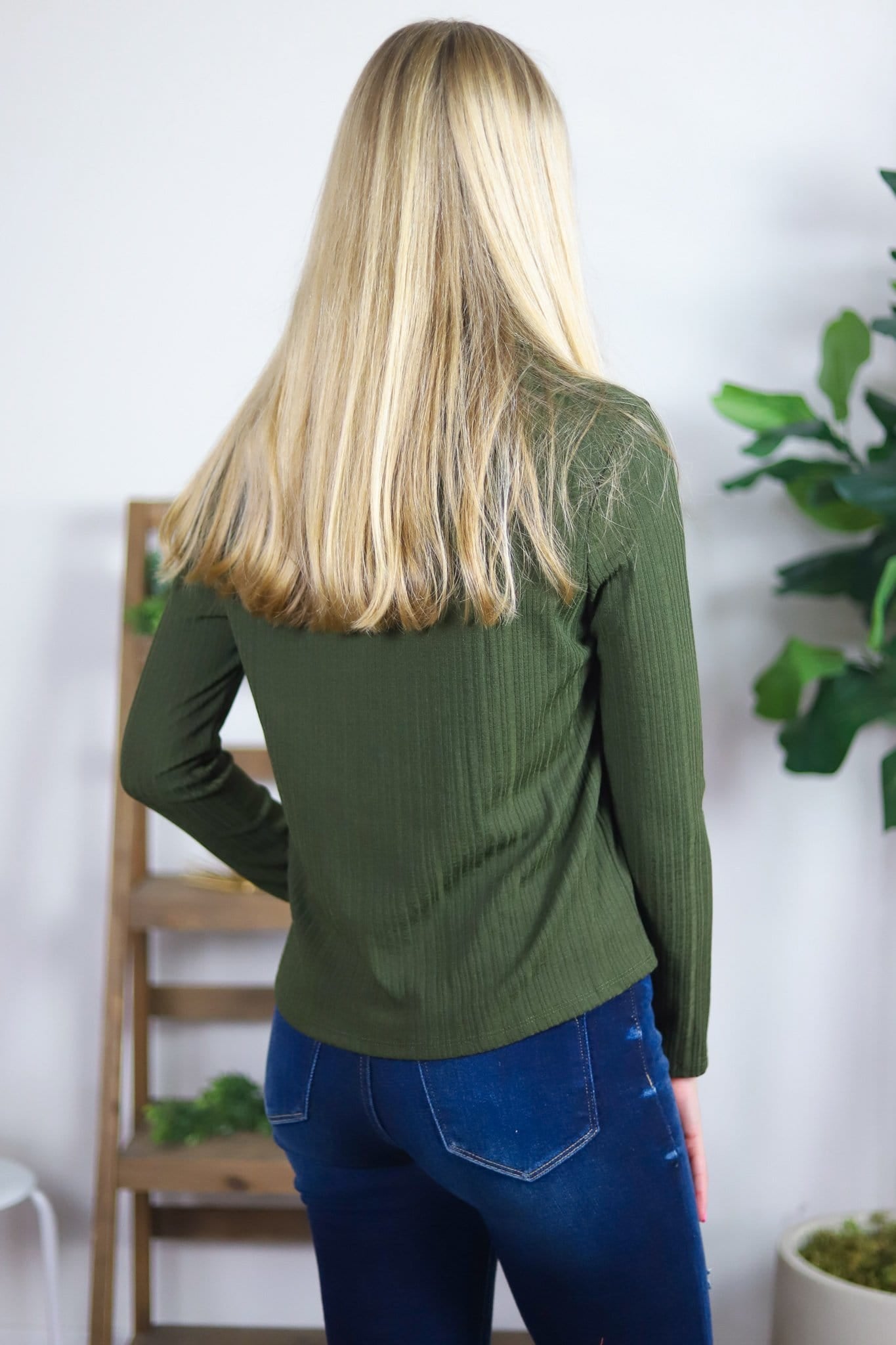 Rib Knit Cowlneck Top