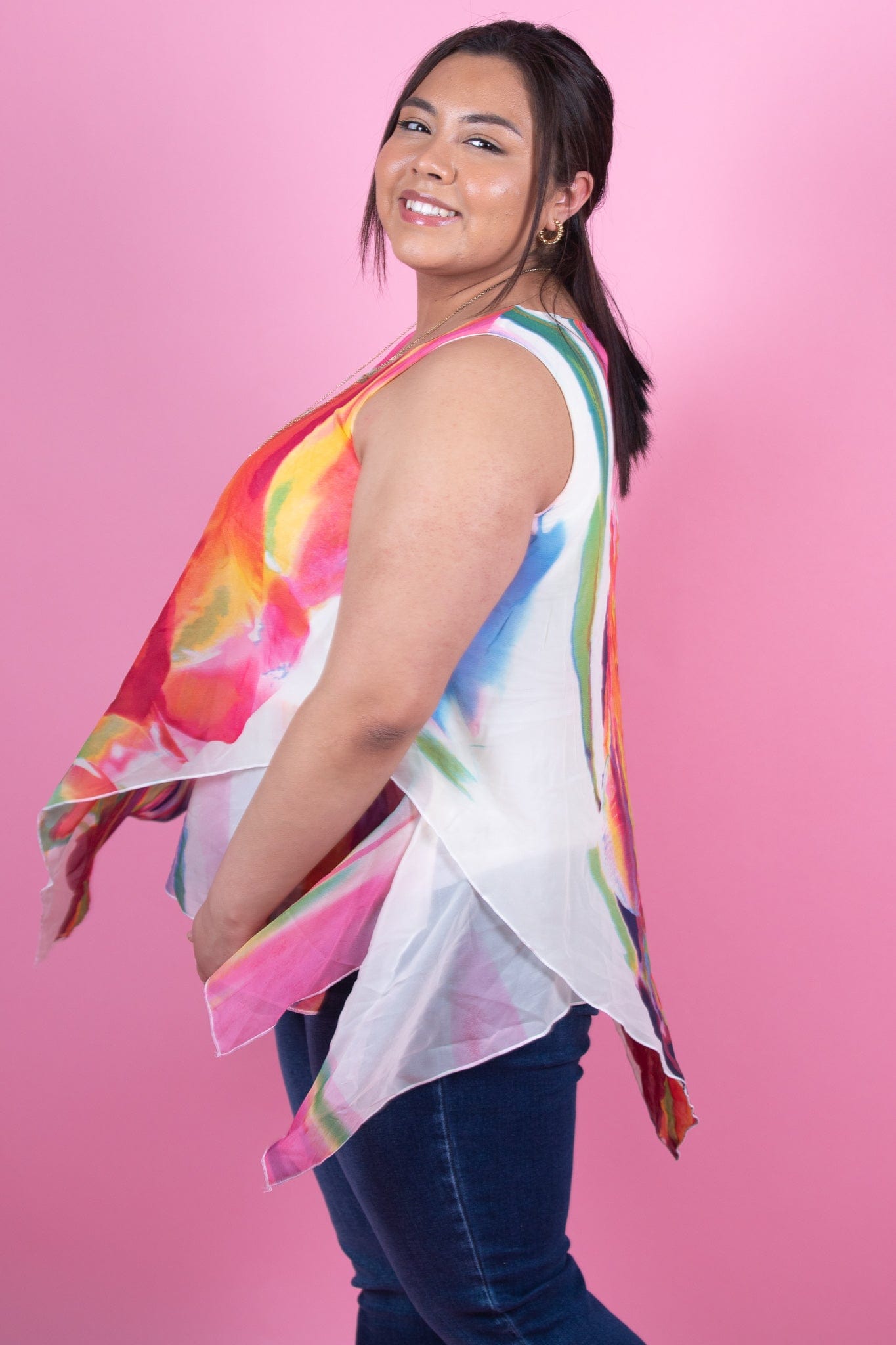 Splash of Color Shark Hem Tank