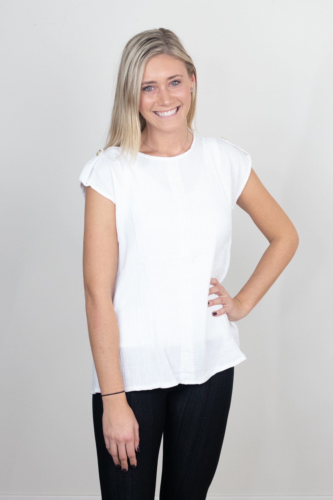 white gauze top