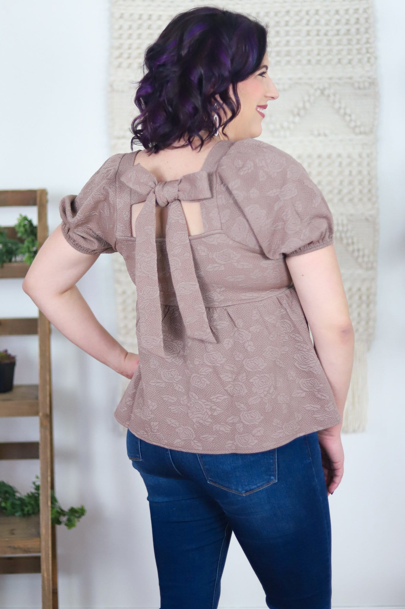 Texture Top W/Bow