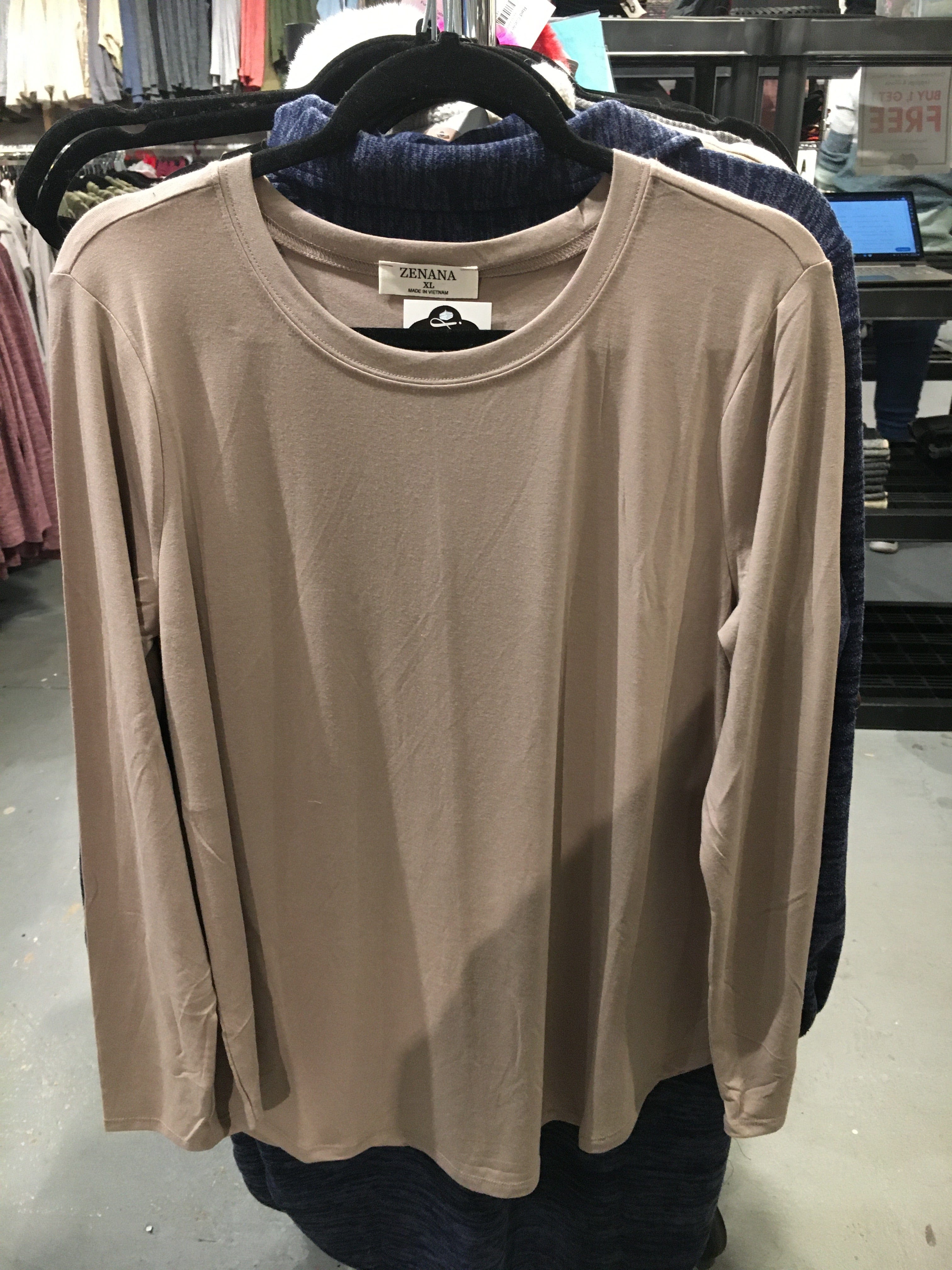 Everyday Ash Mocha Long Sleeve Top