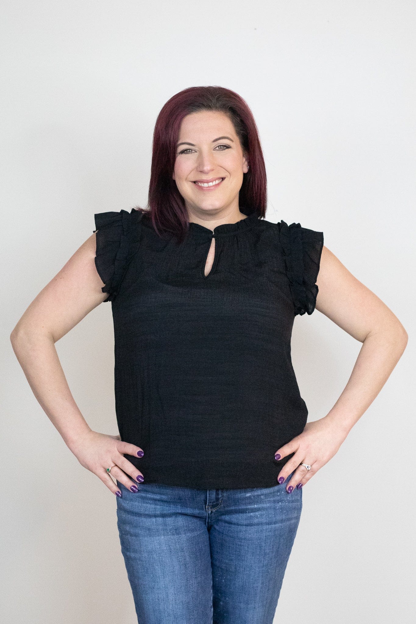 Midnight Ruffle Sleeve Blouse