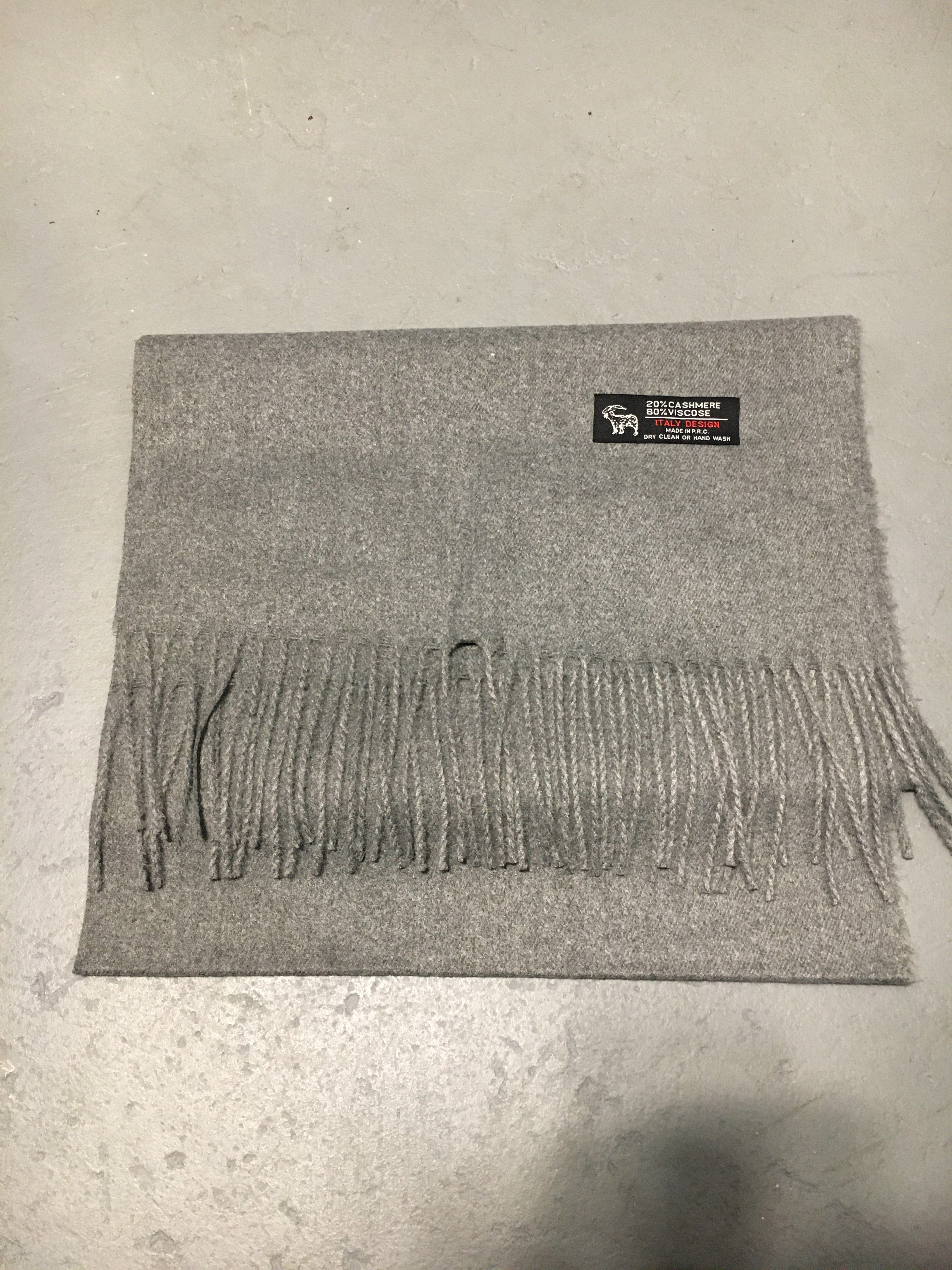 Cashmere Feel Scarf Gray Solid