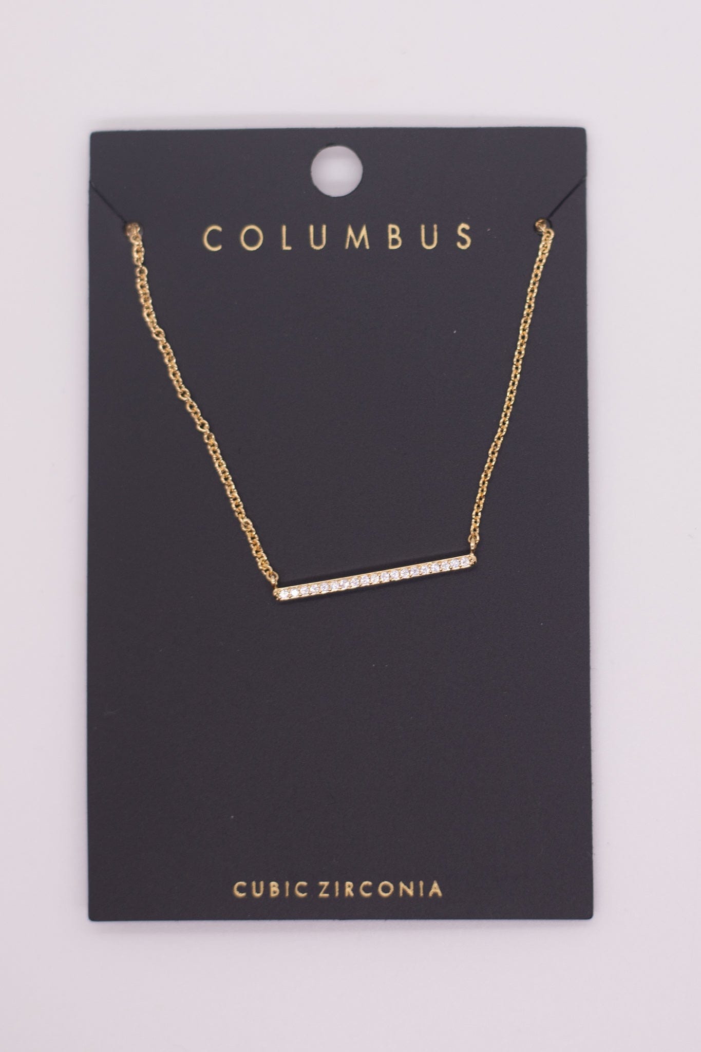 Gold Diamond Bar Necklace
