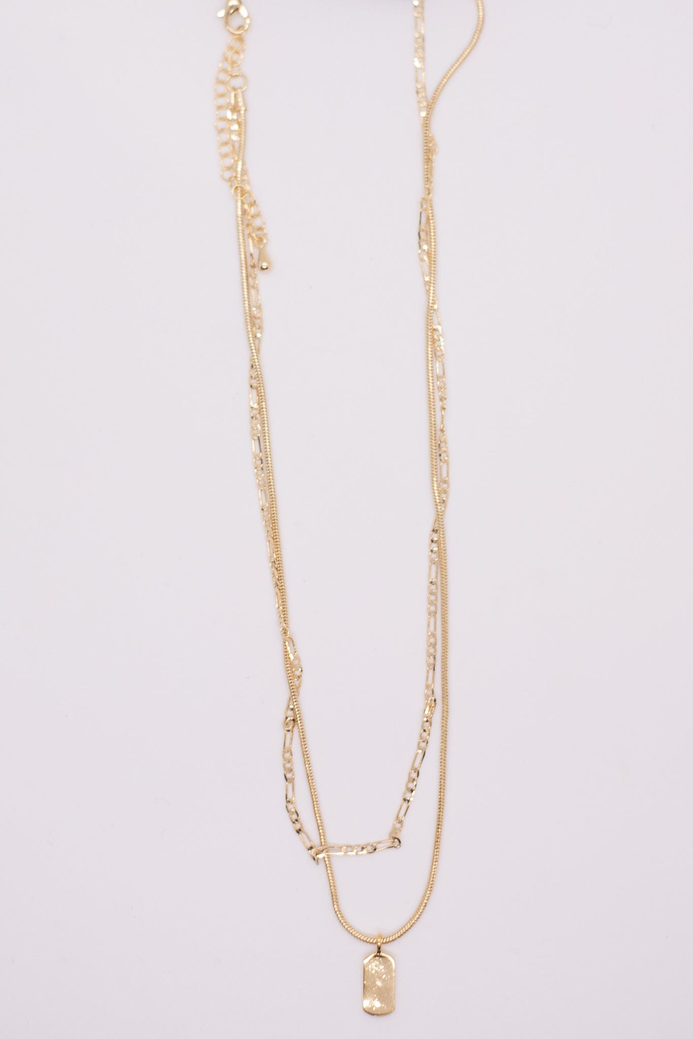 Gold Plated Delicate Double Layer Necklace