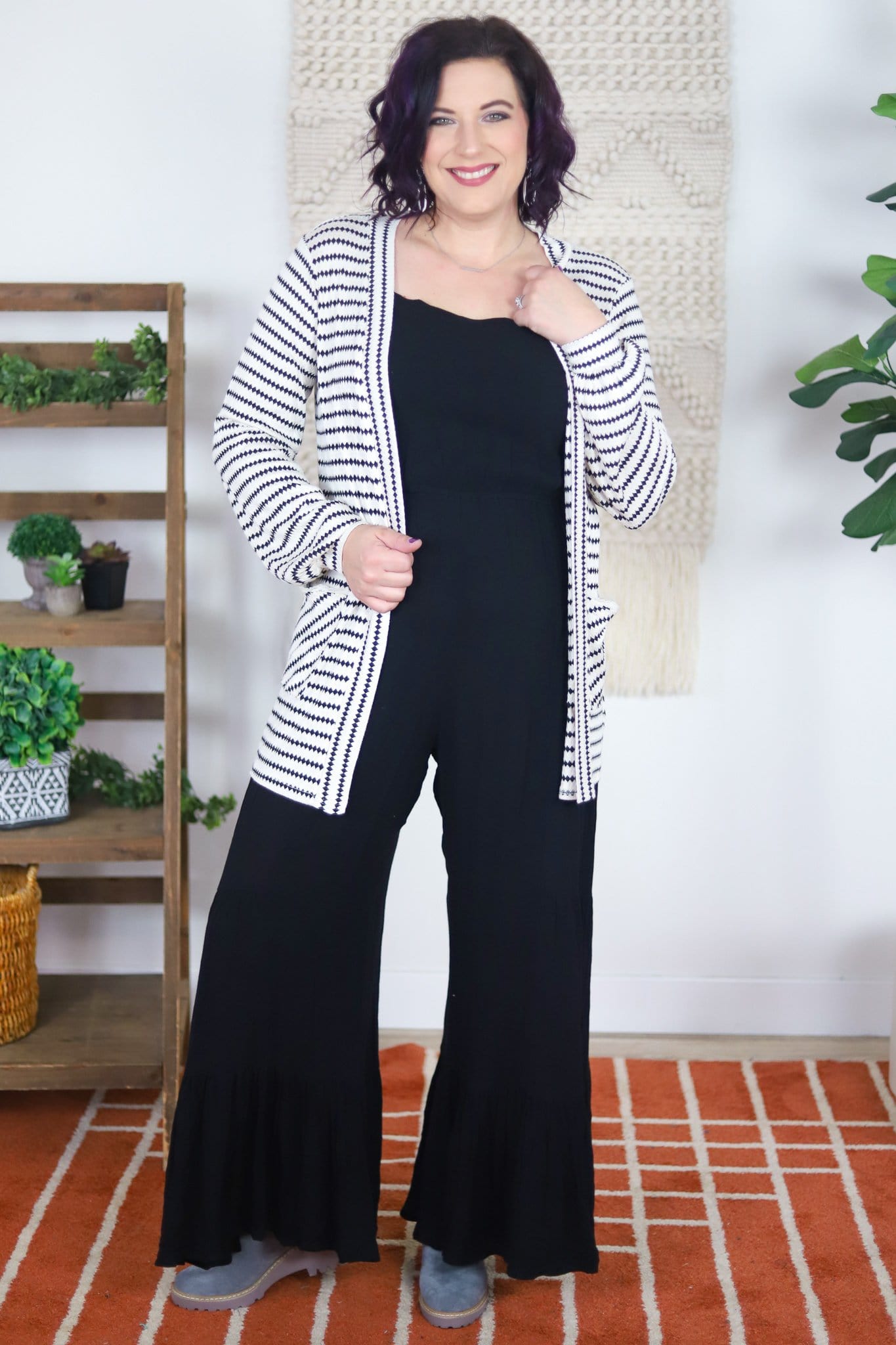 black romper wide leg