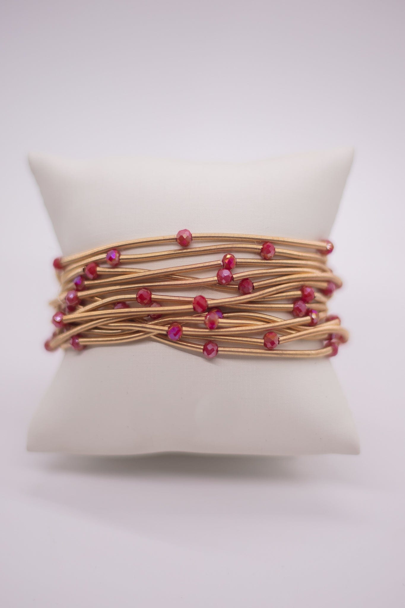 Red Guitar String Bracelet Set