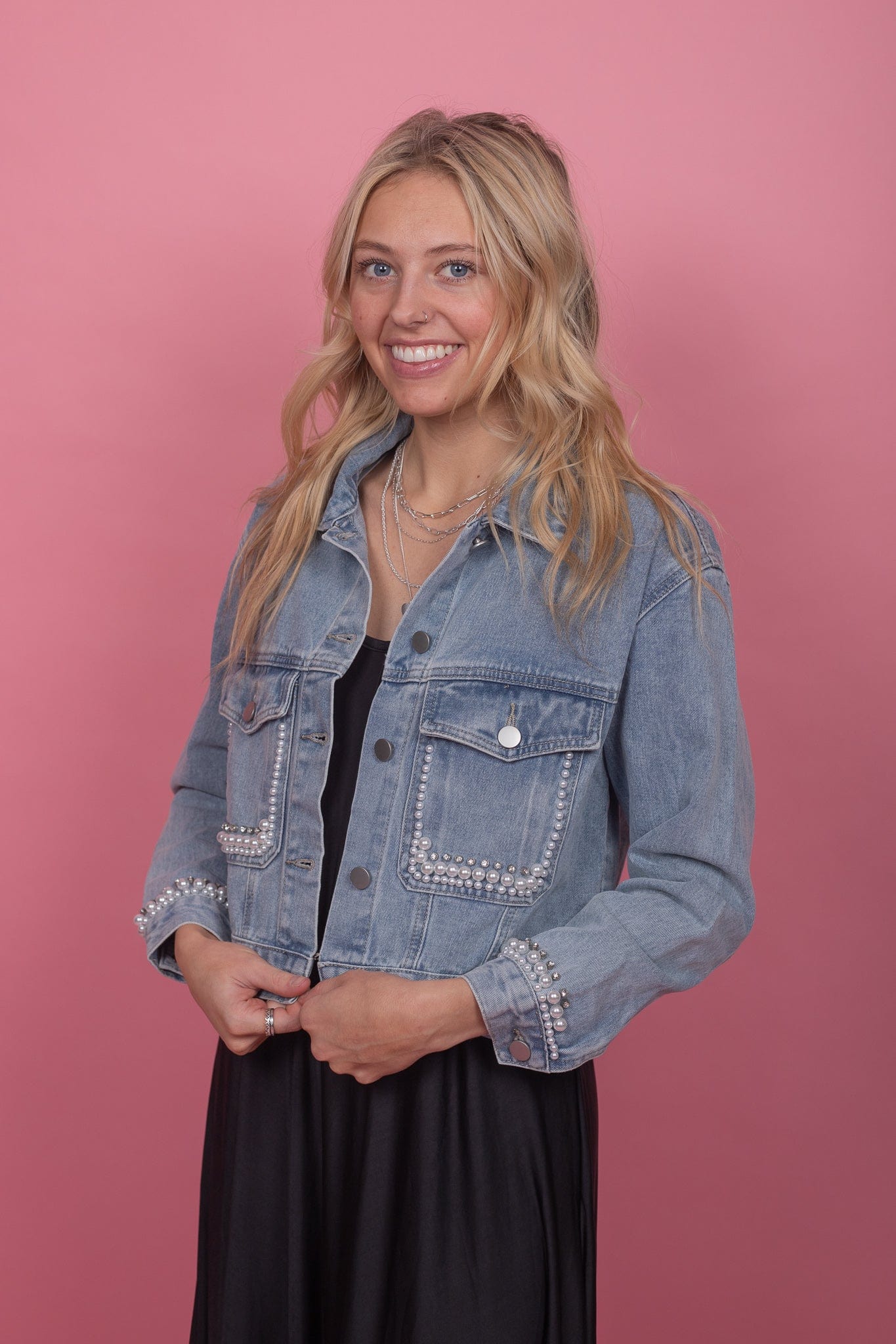 Light Denim Pearl Pizazz Jacket