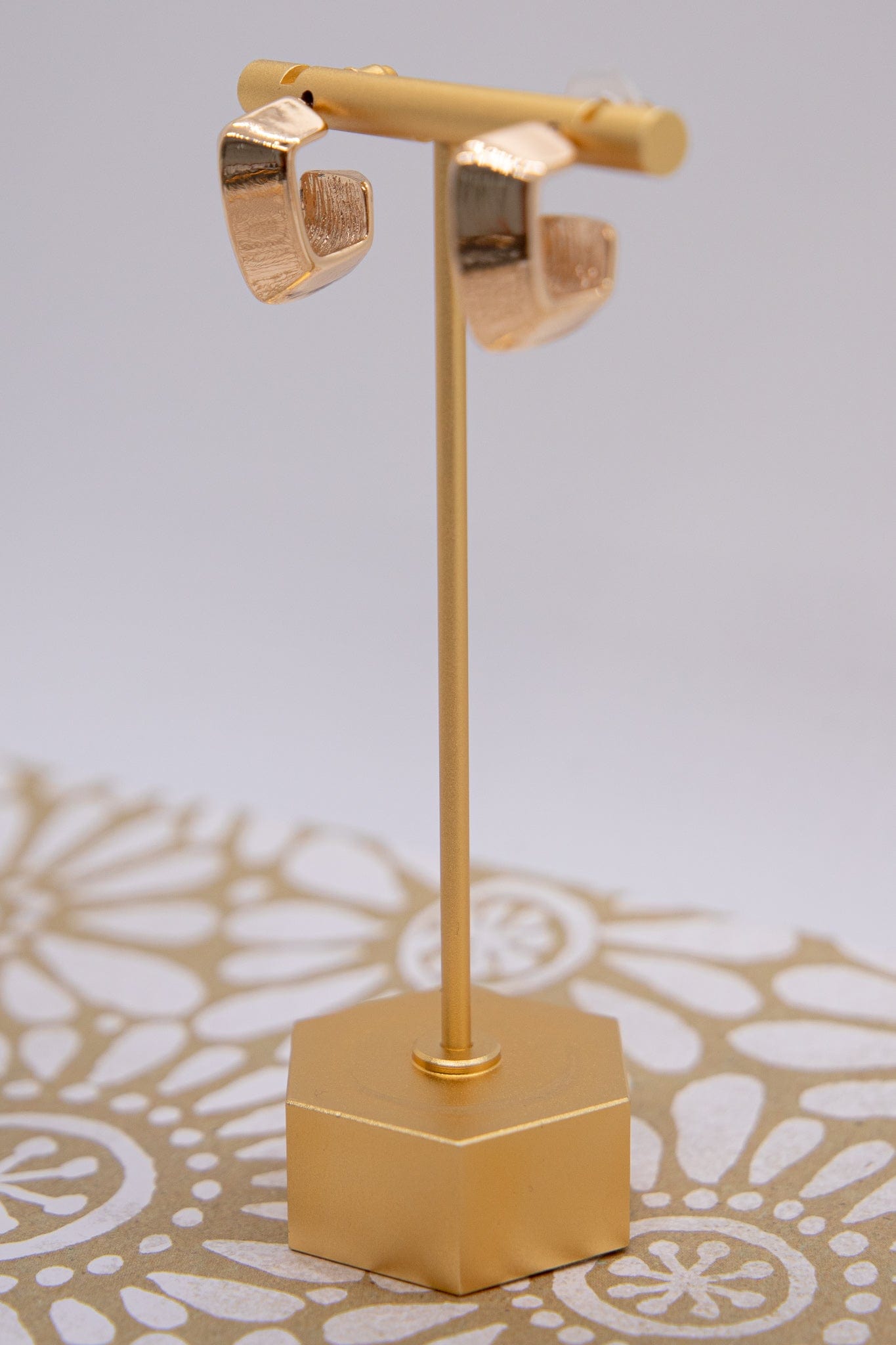 Gold Chunky Hoop Post Earring