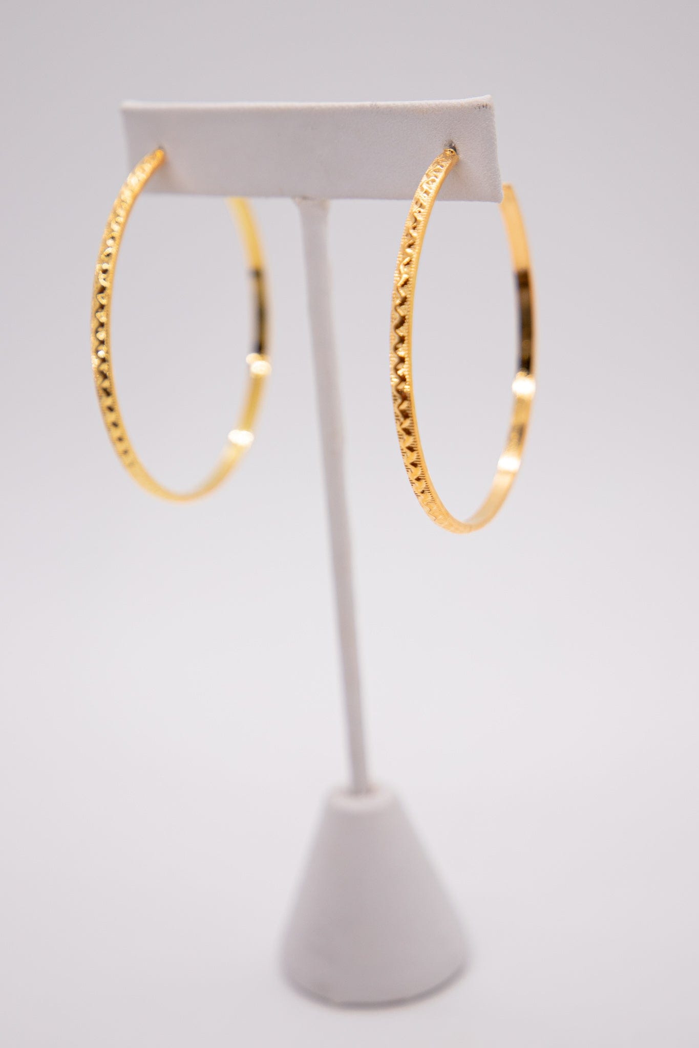 Large Gold Textured Hoops