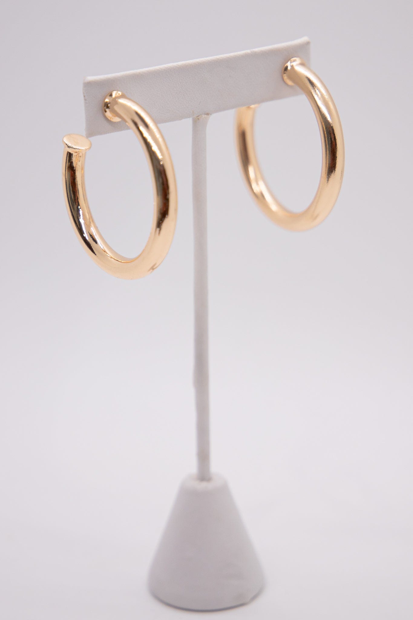 Gold Tube Hoop Earrings
