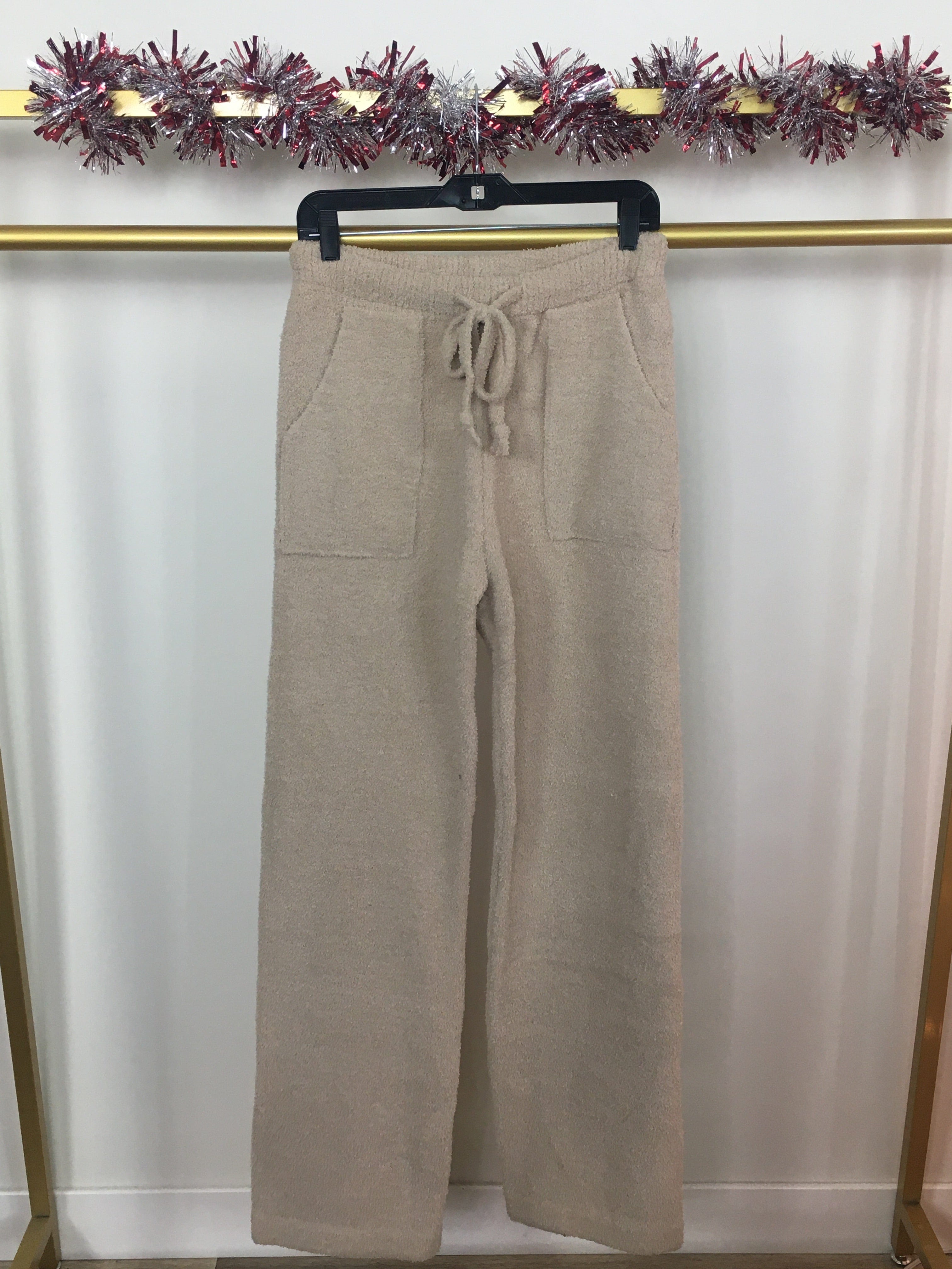 Beige Luxury Plush Pant