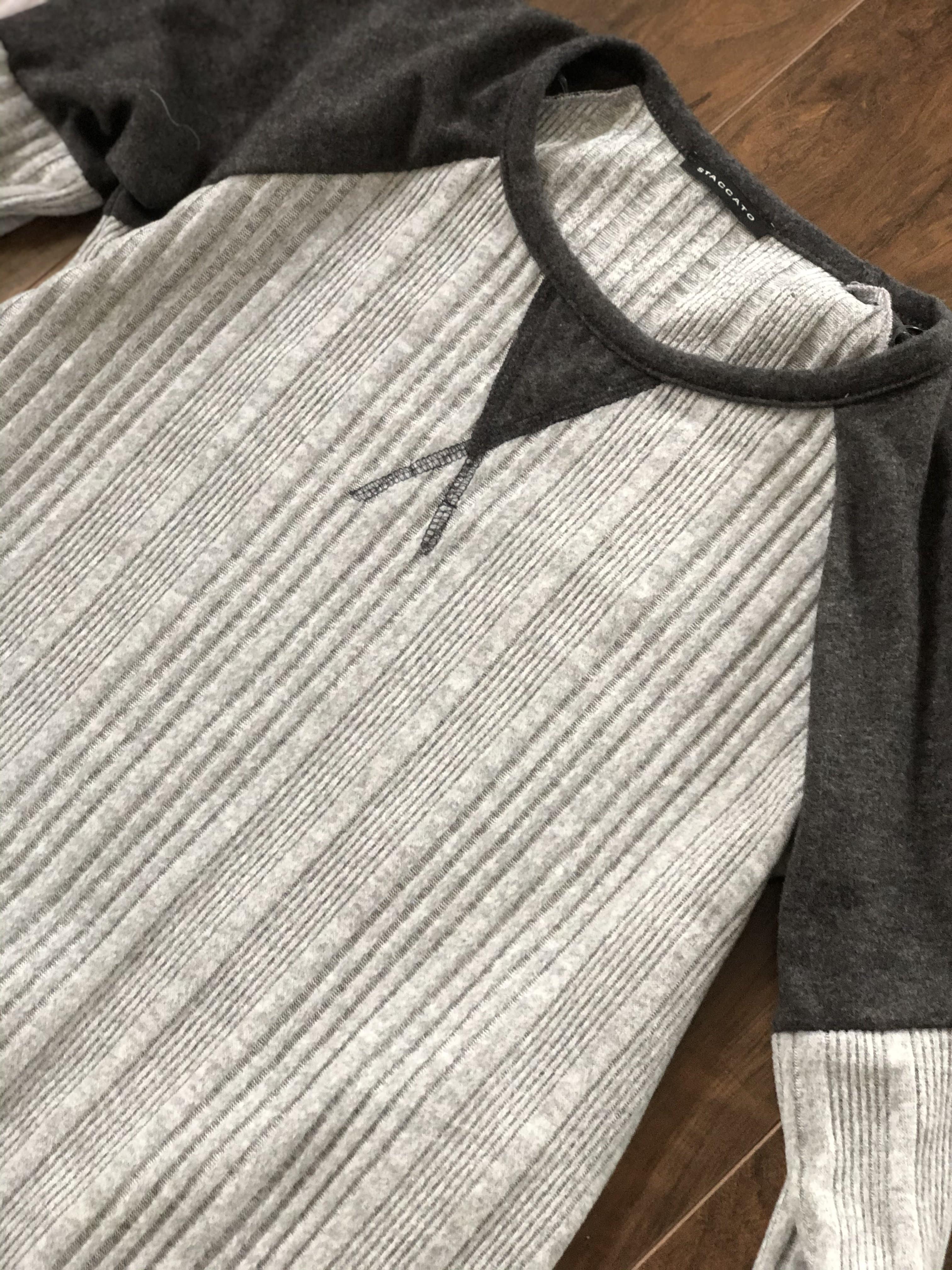 Grey Ribbed Top