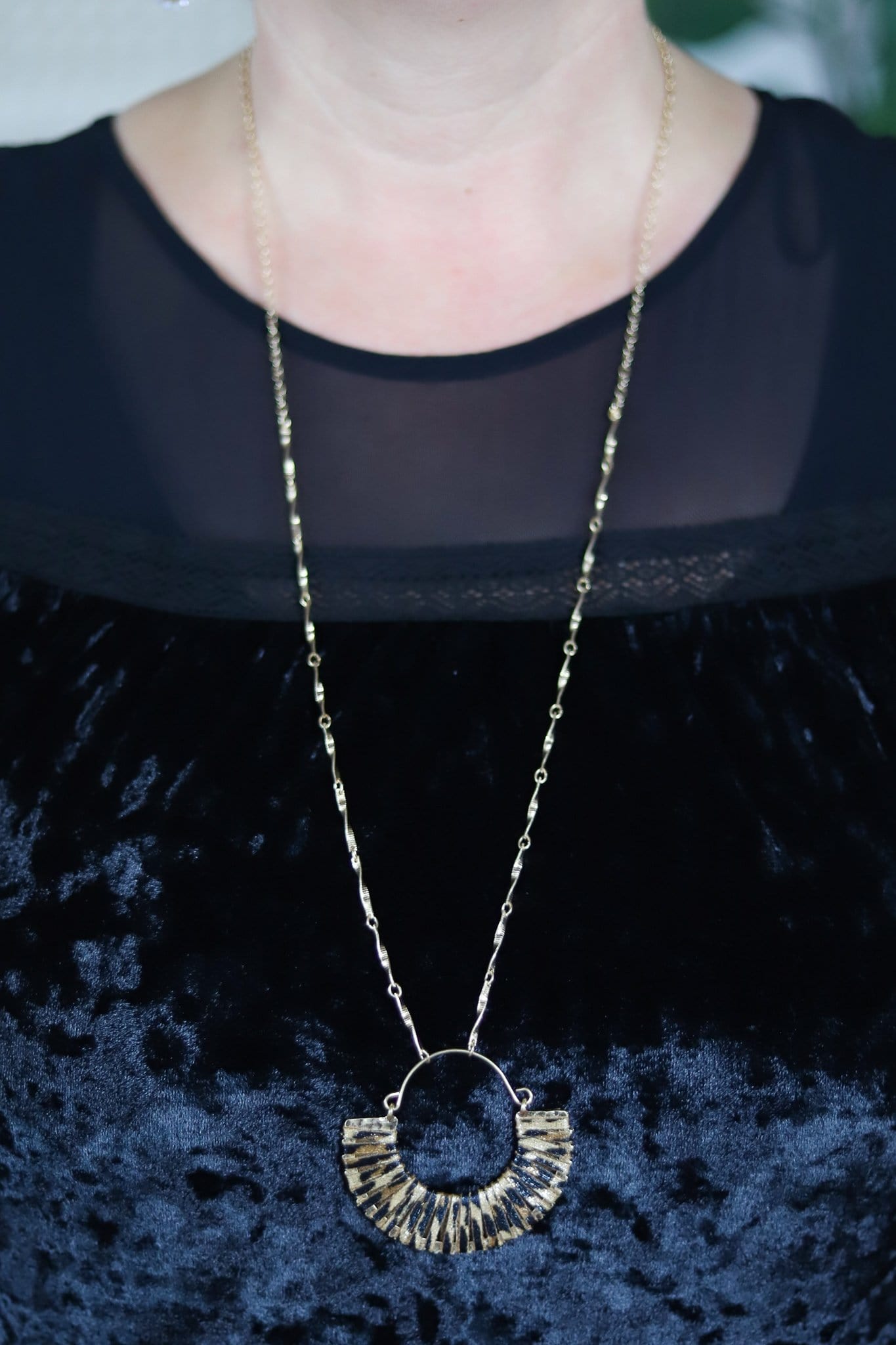Leather Wrapped Pendant Necklace