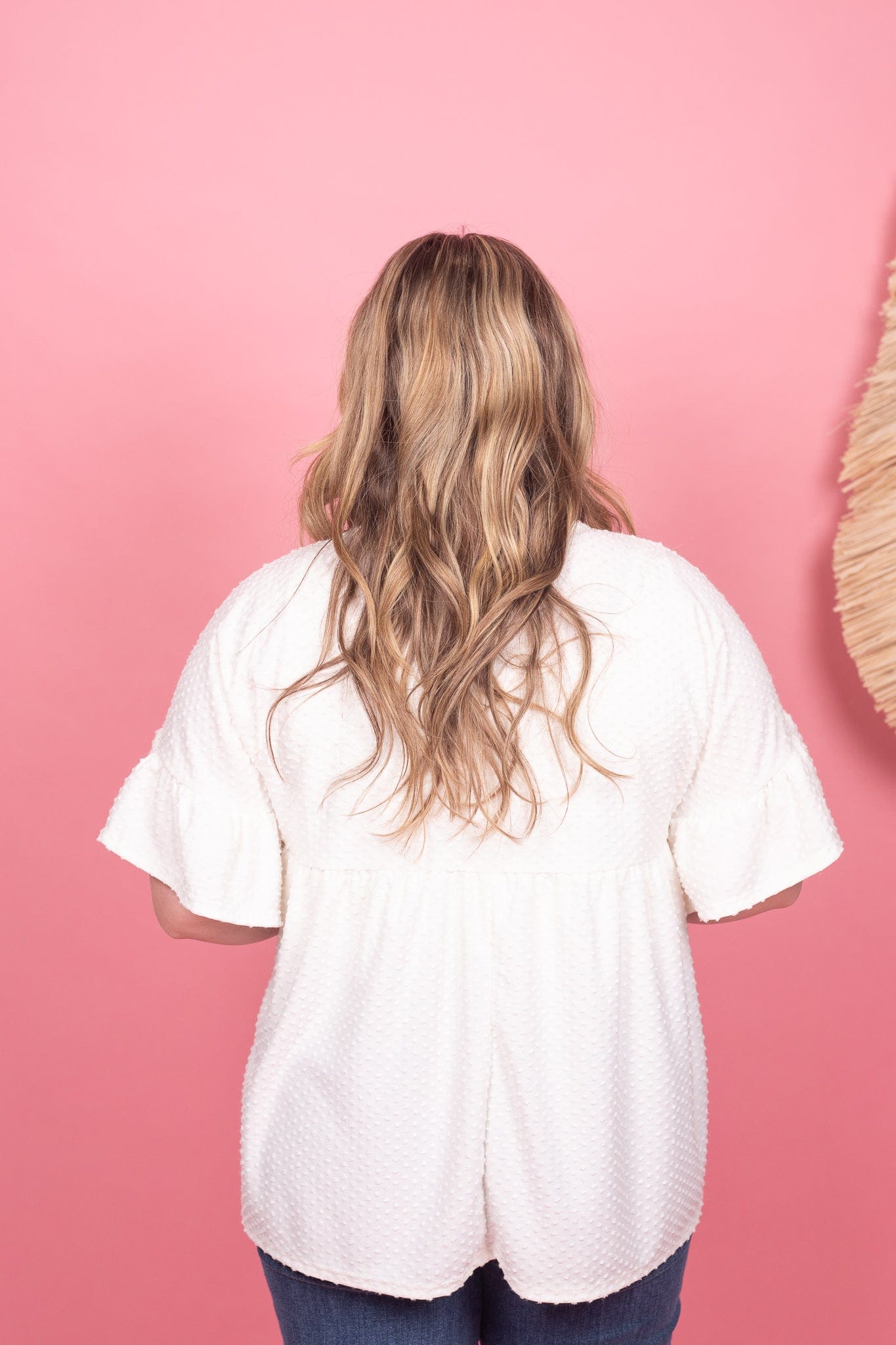 Ivory Babydoll Ruffle Sleeve Top