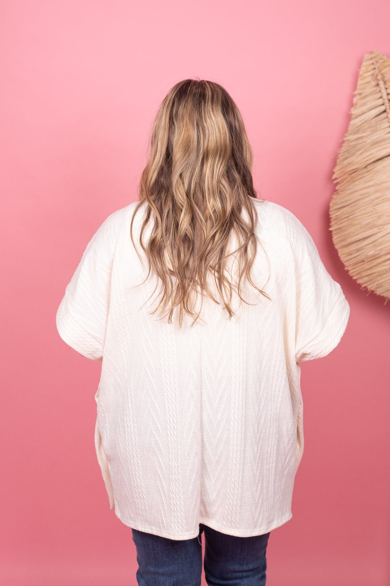 Lovely Things Ivory Knit Poncho