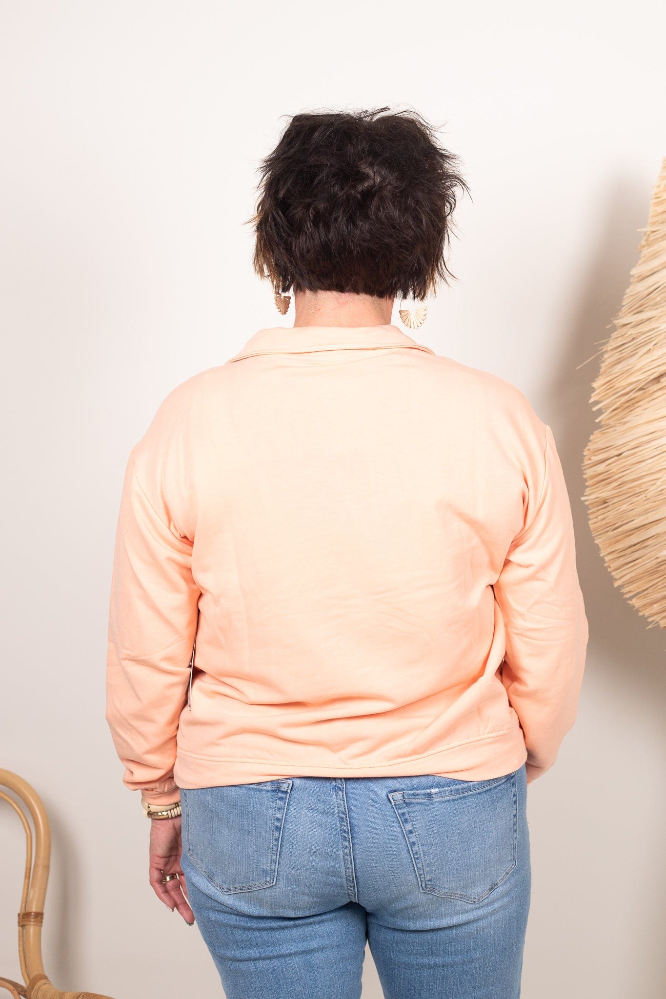 Peachy VNeck Comfy Pullover