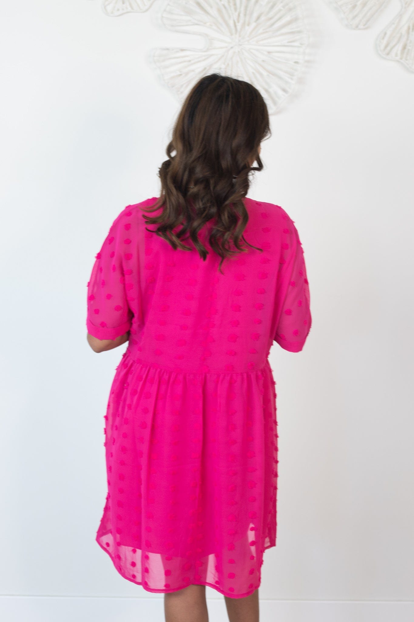 Pink Swiss Dot Mini Dress