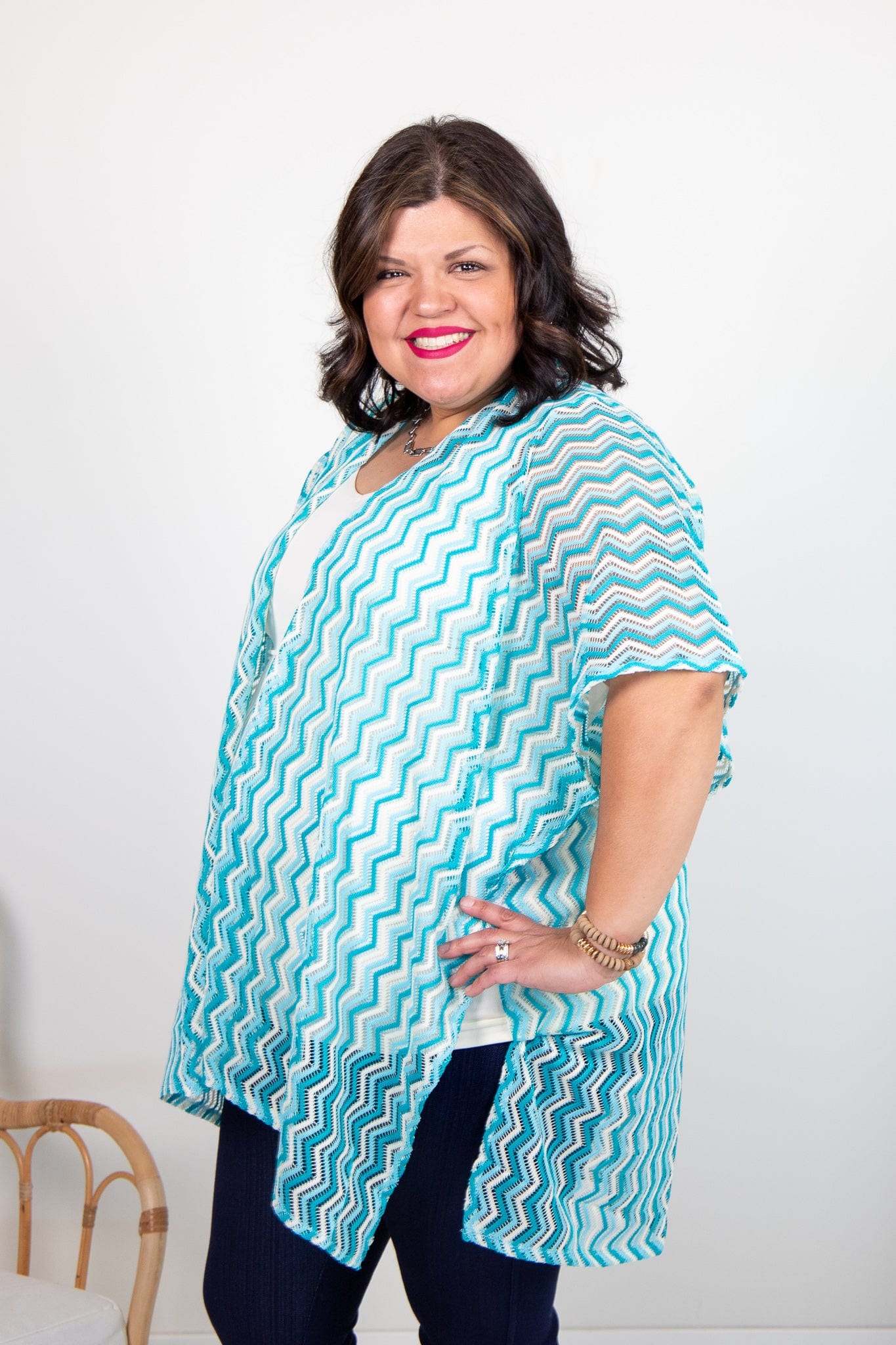 Blue Zig Zag Kimono