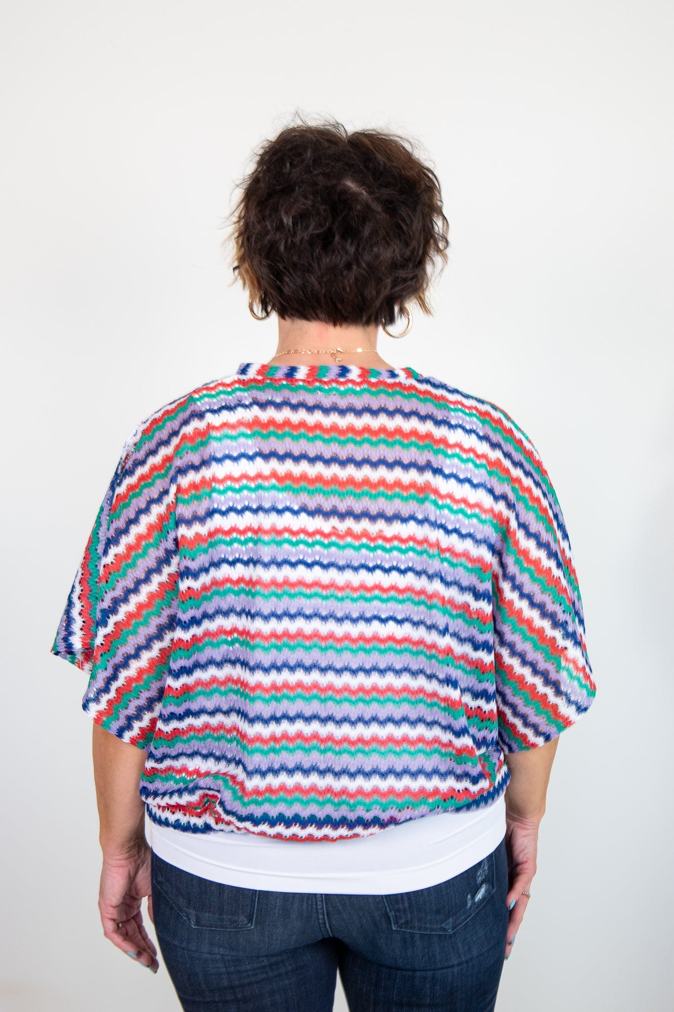 Red Zig Zag Tie Top