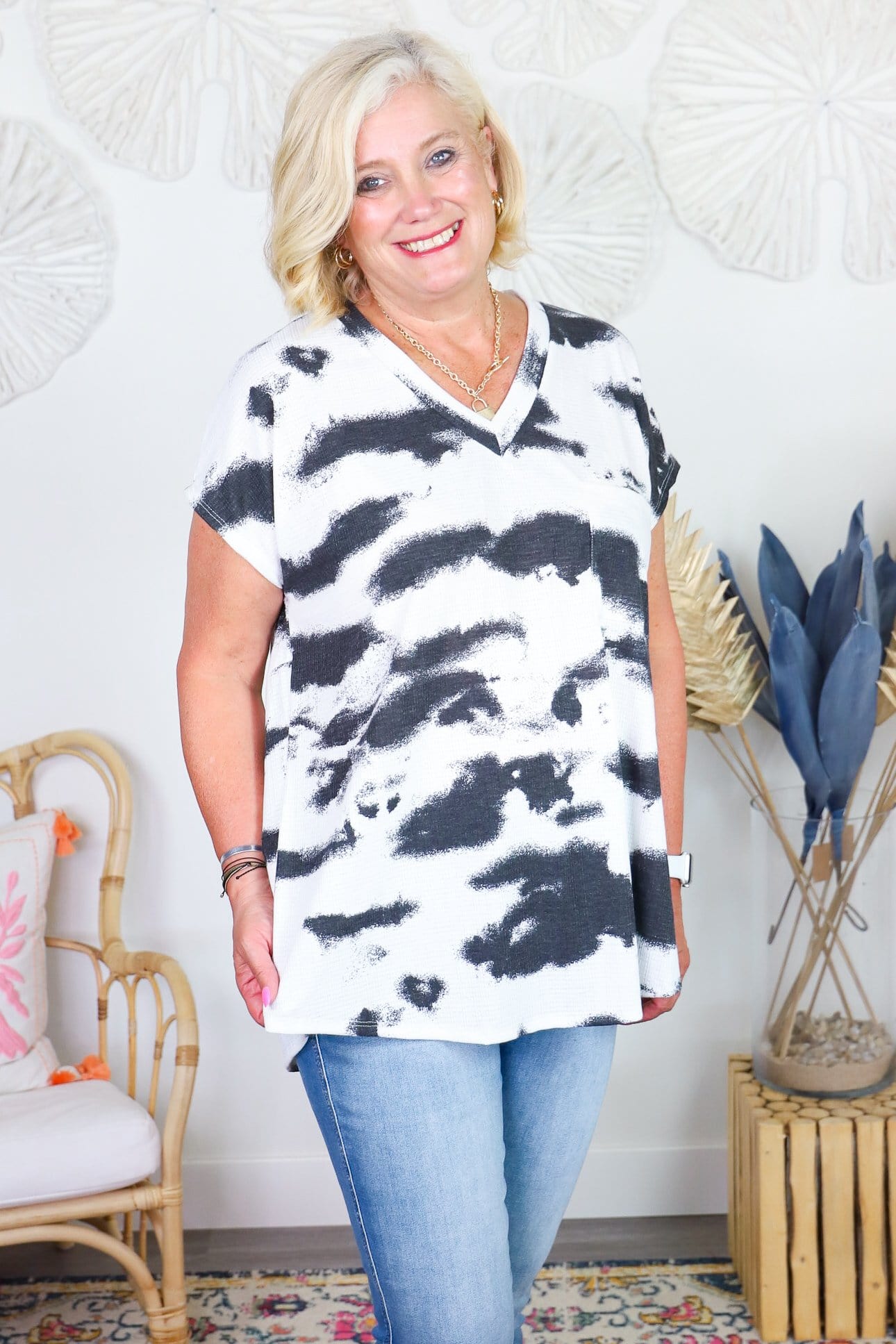 Black and White Mod Top