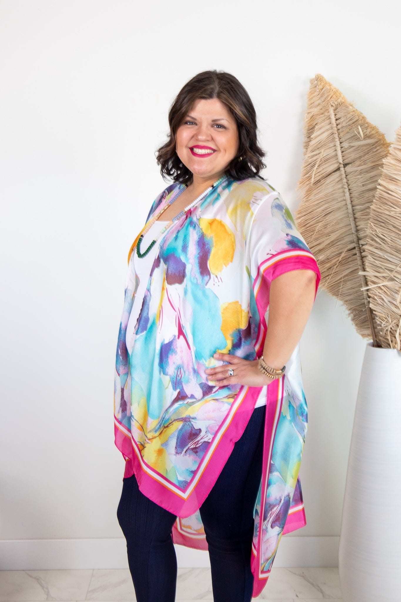 Pink Watercolor Kimono