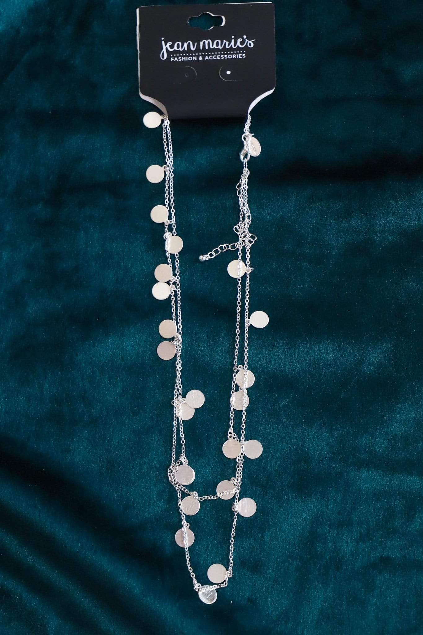 Matte Disc Hang Double Layer Necklace