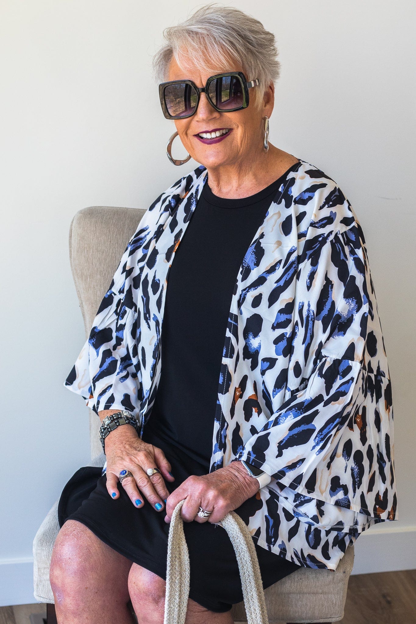 Blue Leopard Kimono